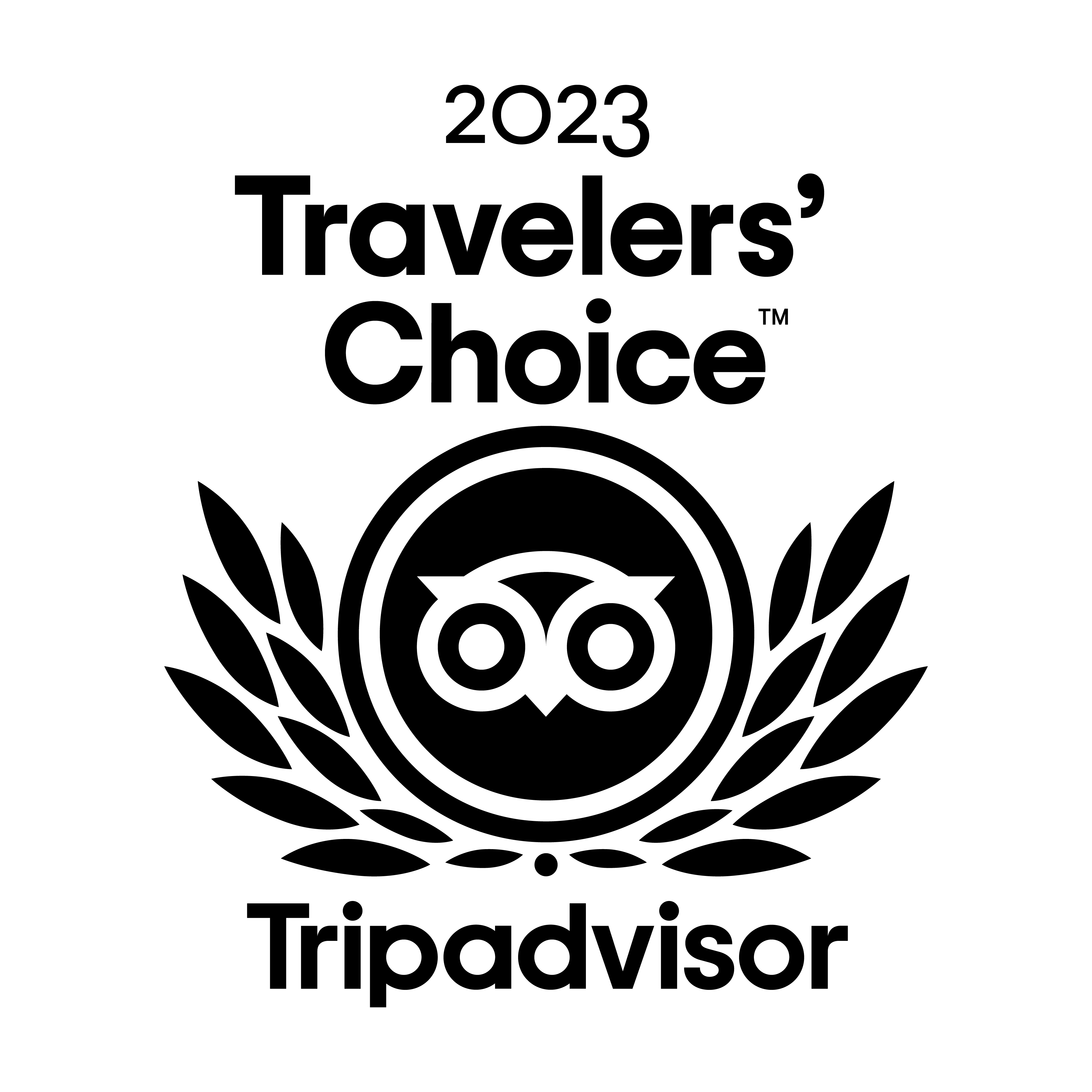 2023 Travelers' Choice Black White Logo