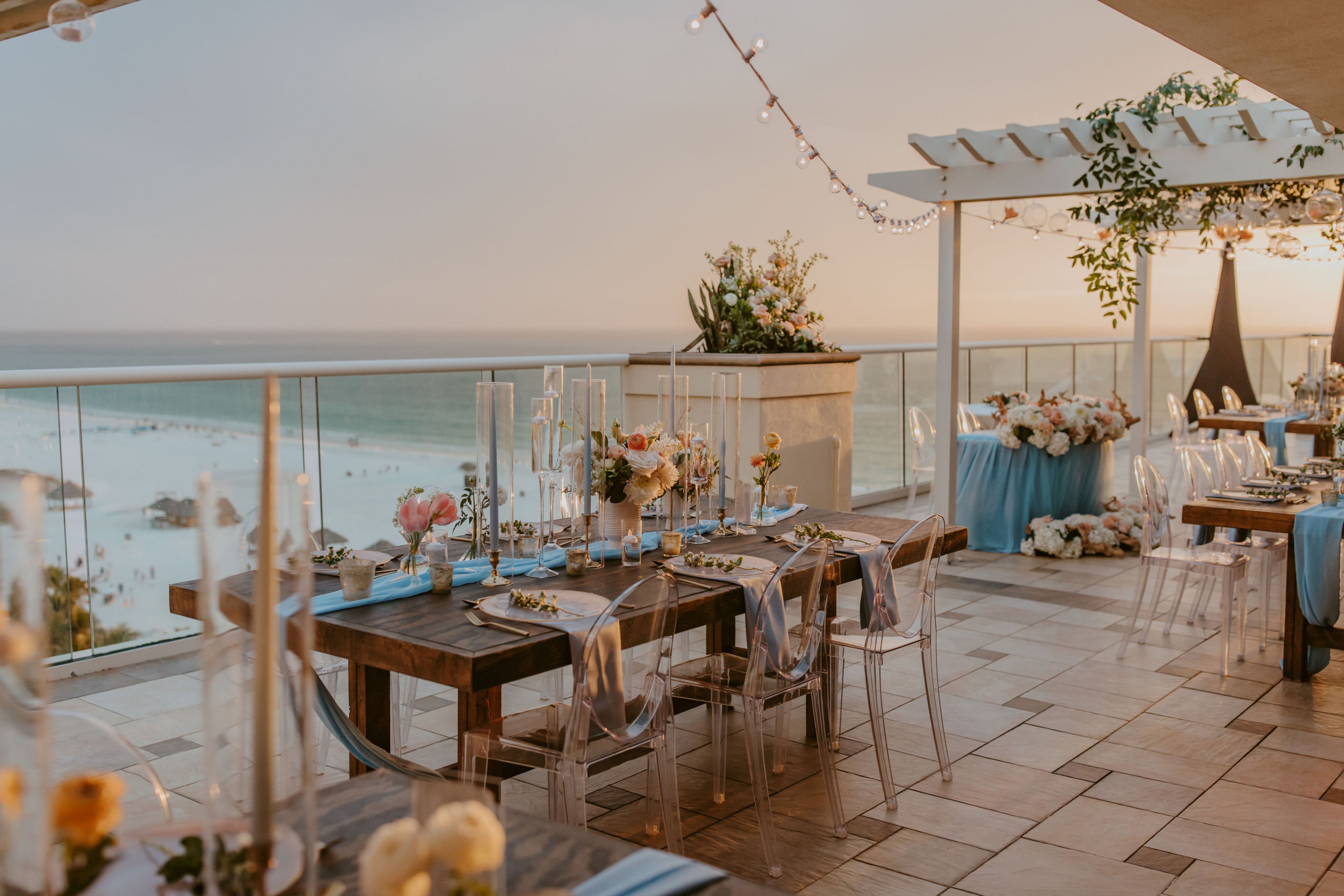 Terrace wedding reception 