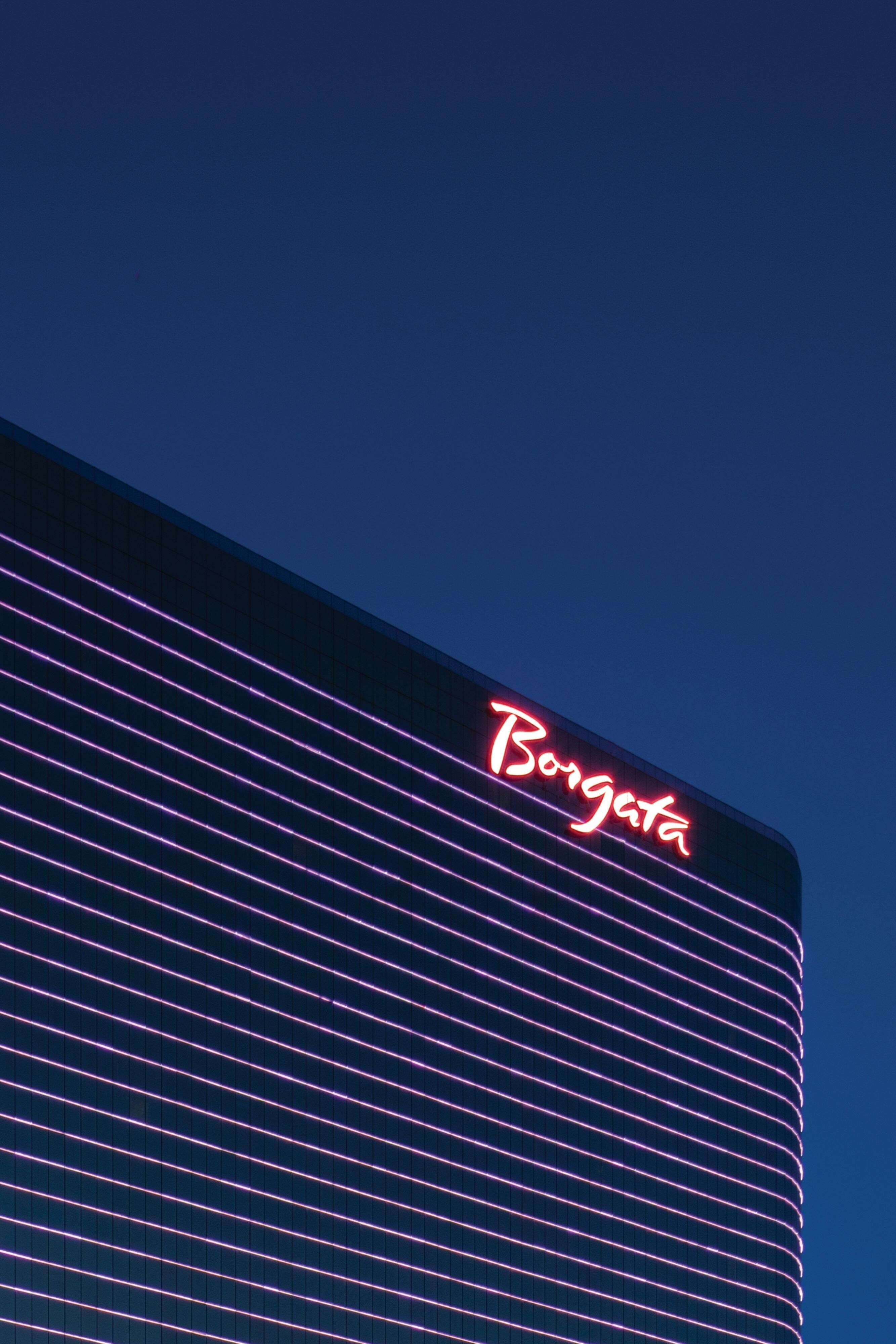 Evening exterior view of Borgata Hotel Casino & Spa, MGM Collection
