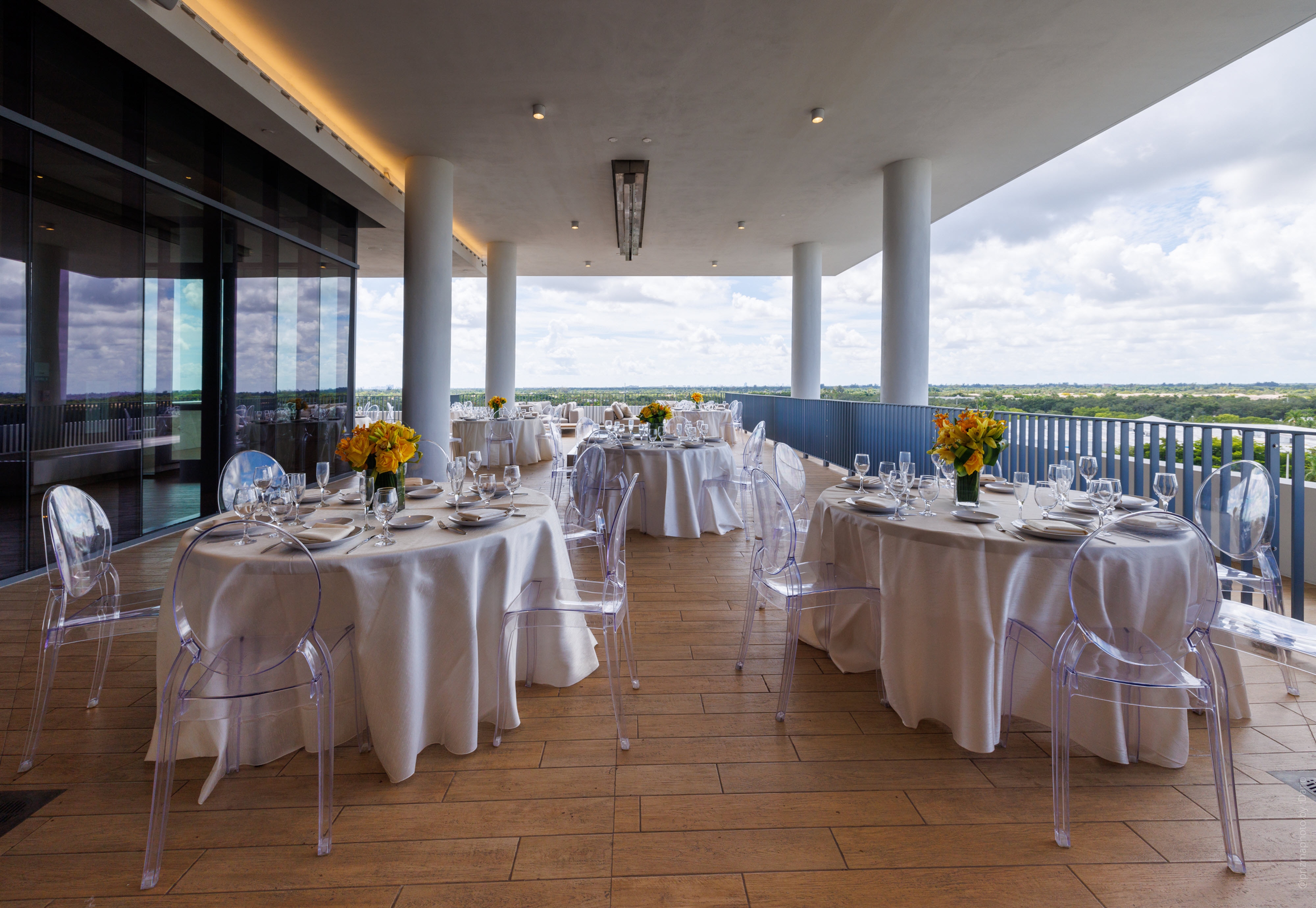 Rooftop veranda reception setup