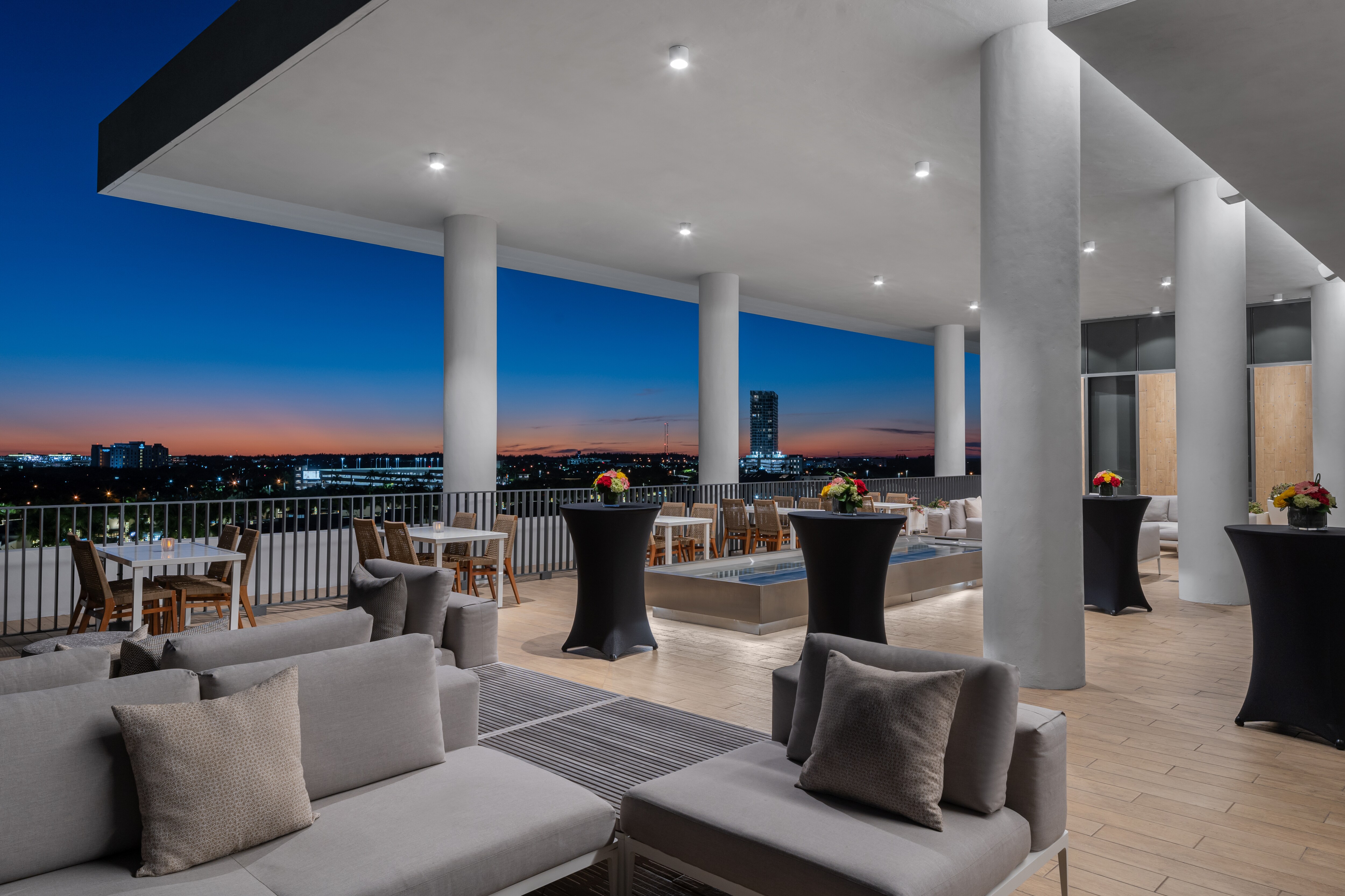 Rooftop veranda reception setup