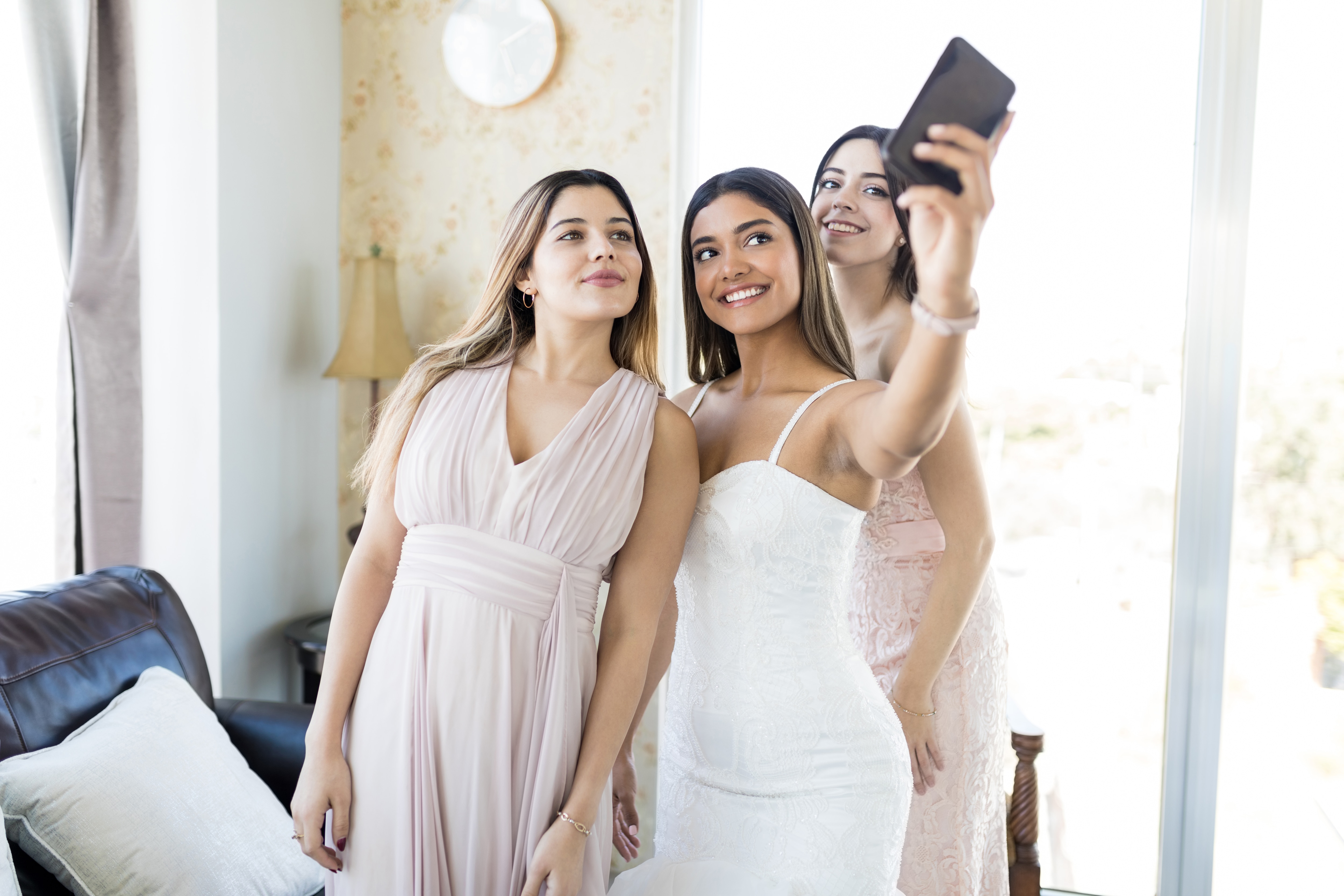 Bride taking a selfie 
