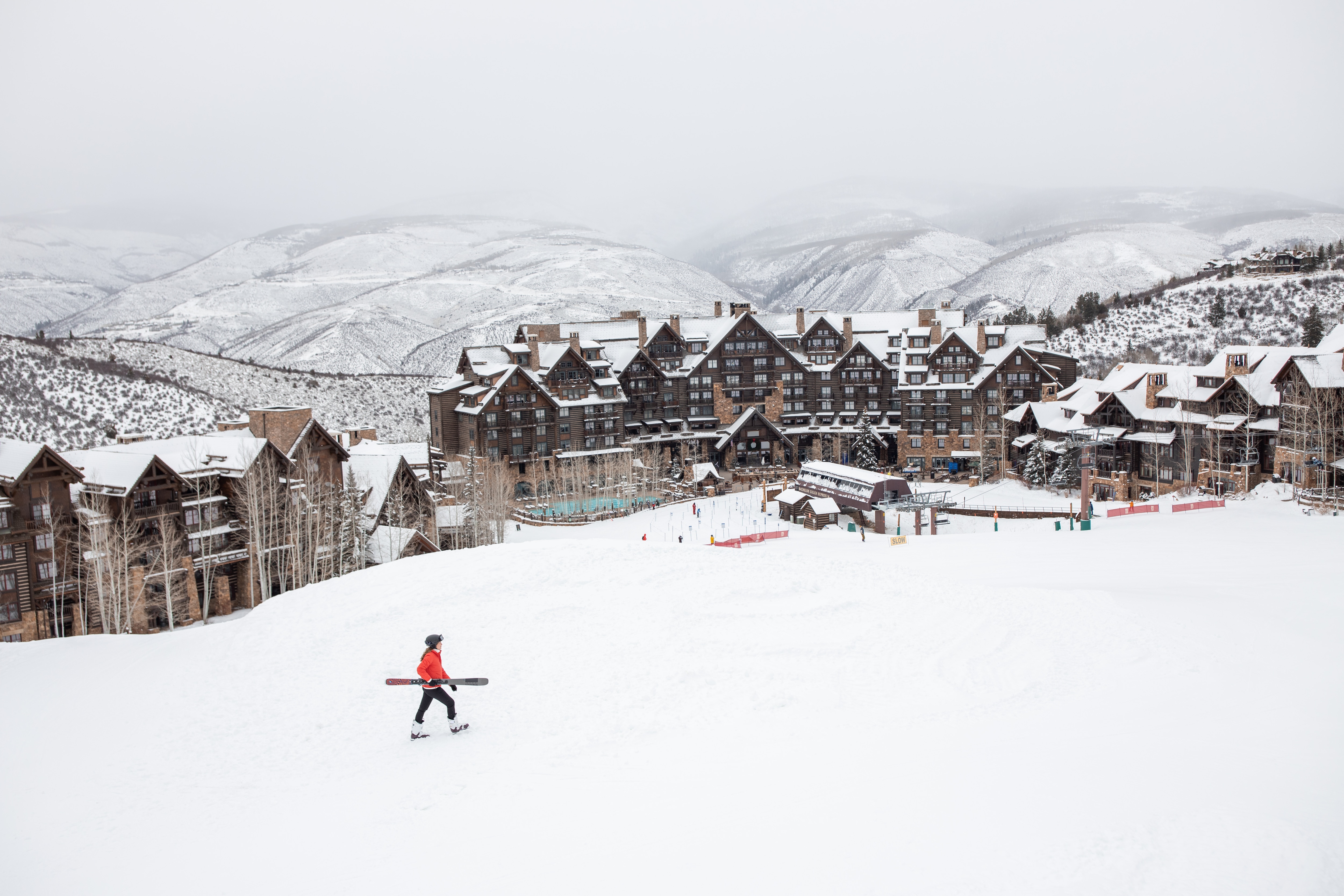 The Ritz-Carlton Bachelor Gulch guest with skis