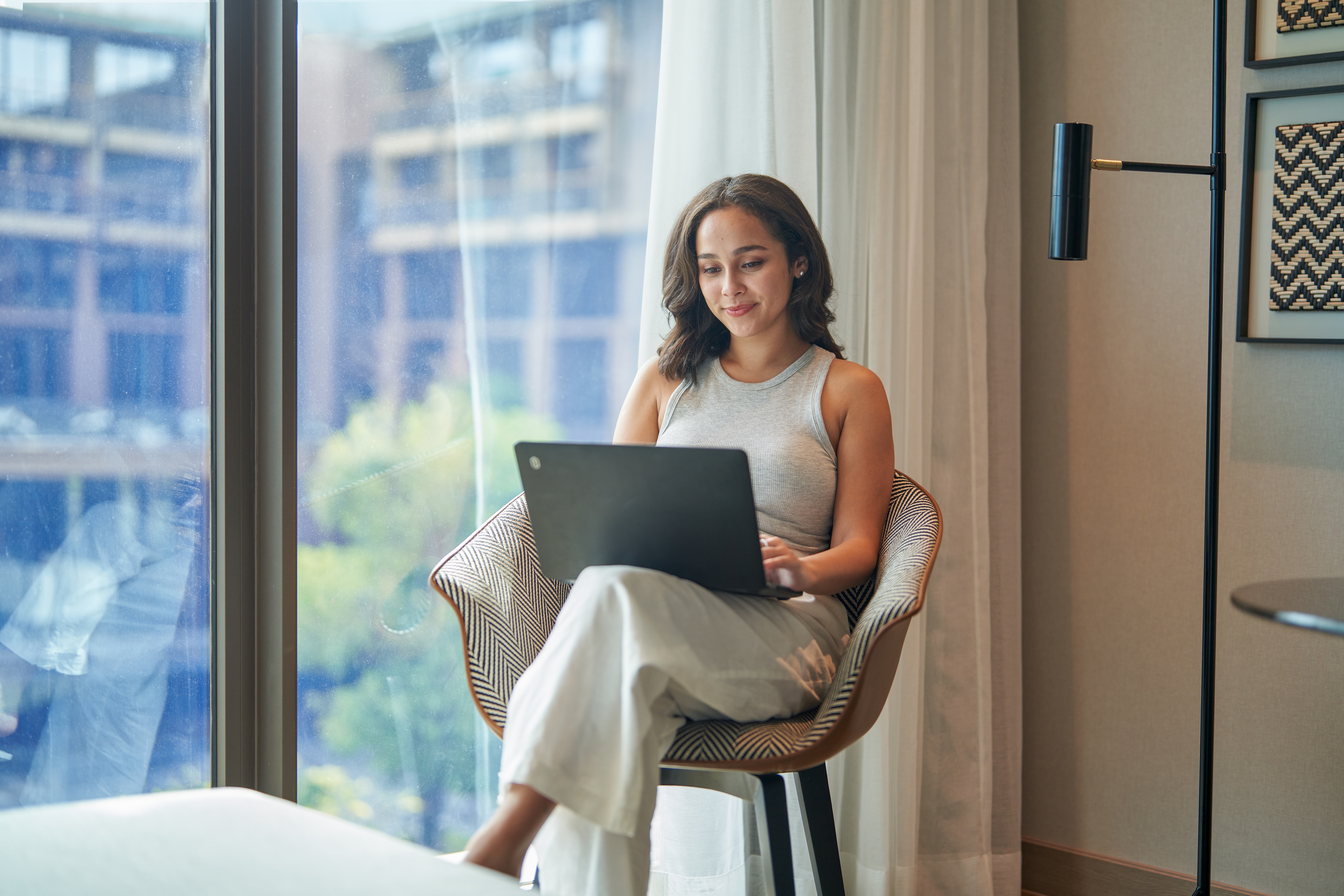 Business travelers, productive remote work