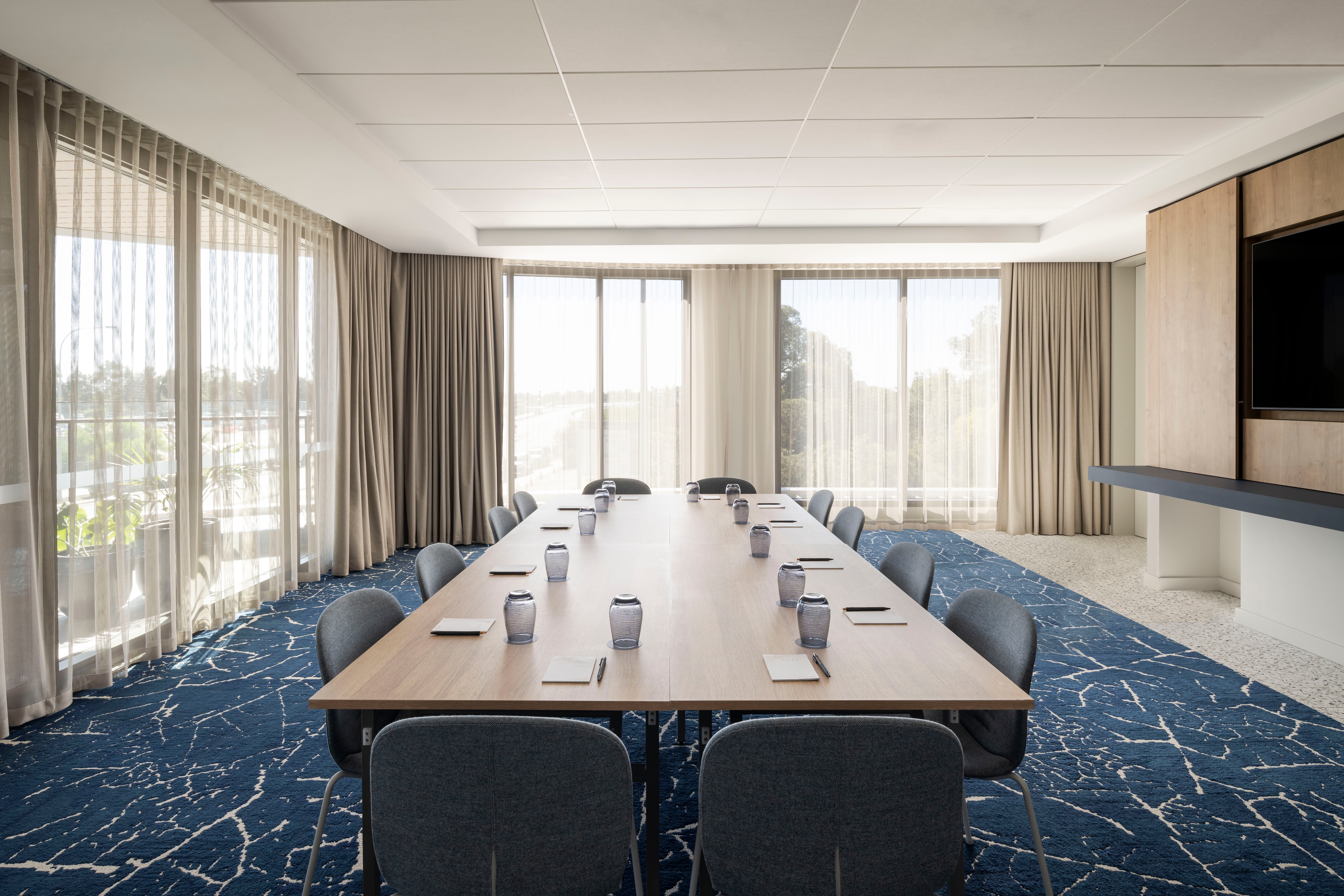Boardroom set up meeting space for Perth events