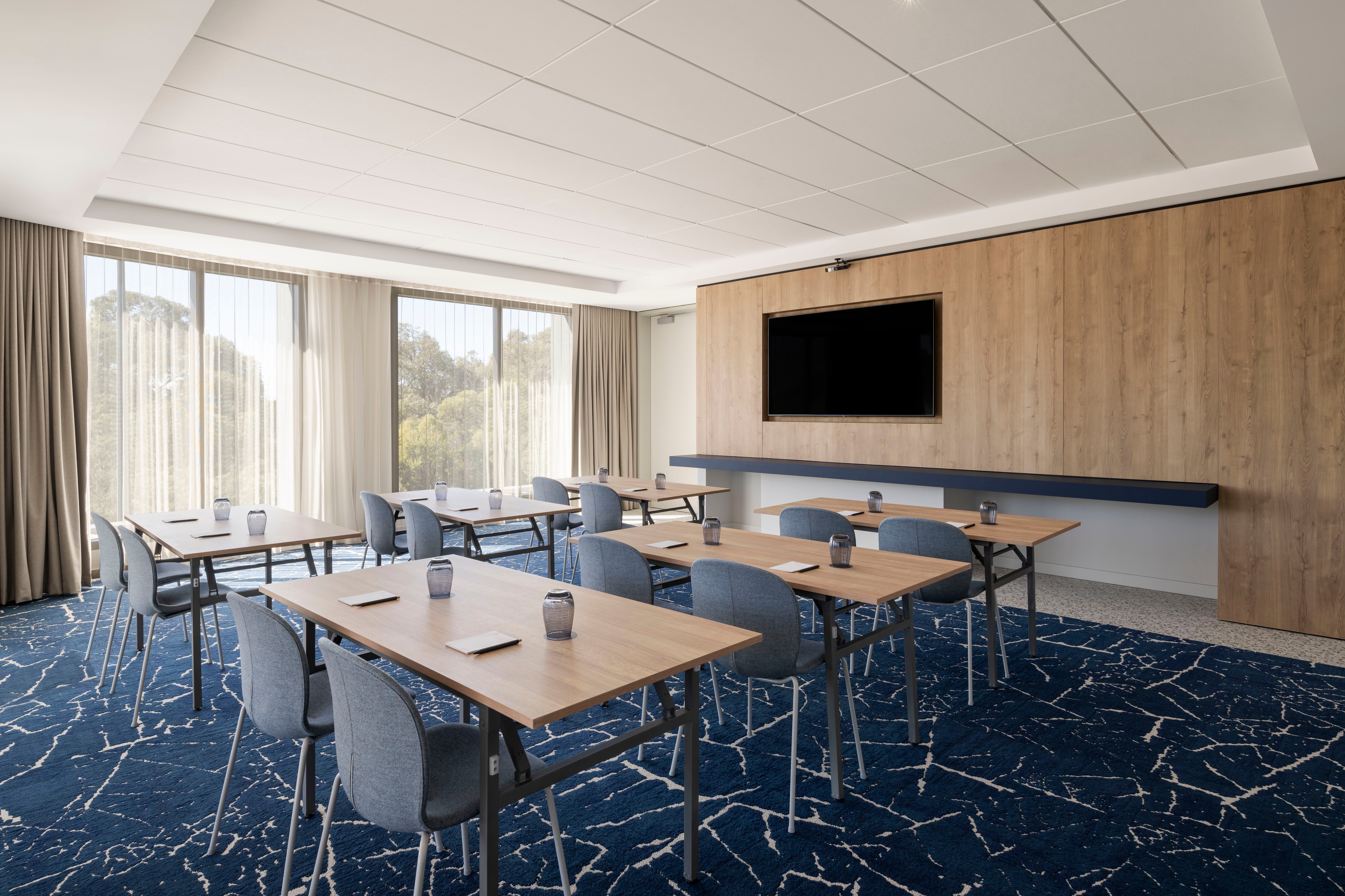 Meeting space in classroom setup event venue