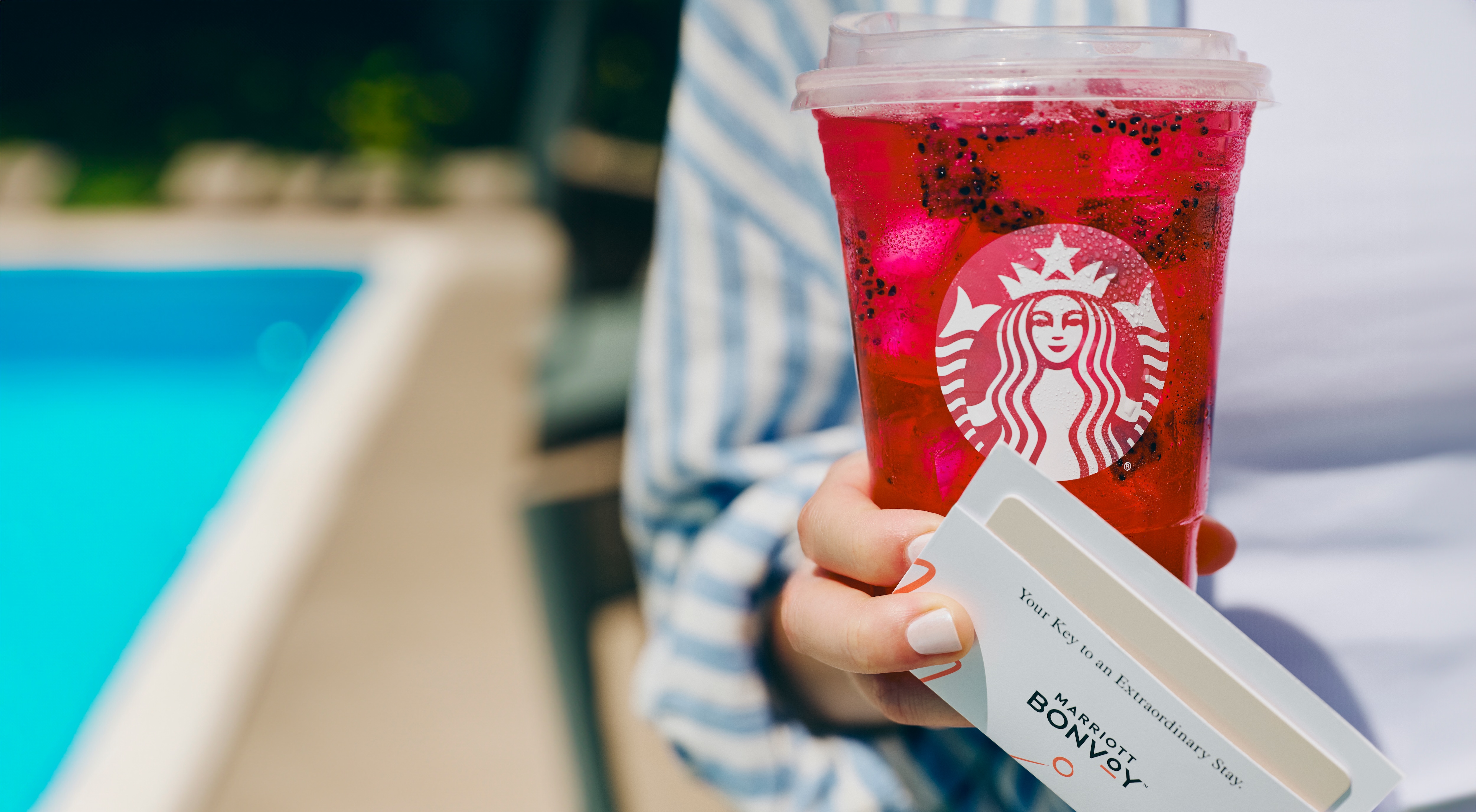 Starbucks drink and key packet