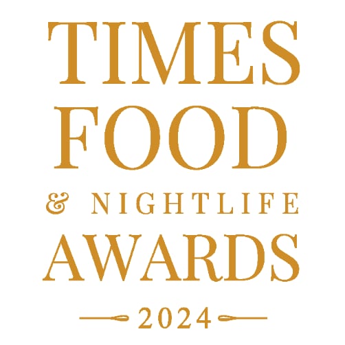 gold letters on white background