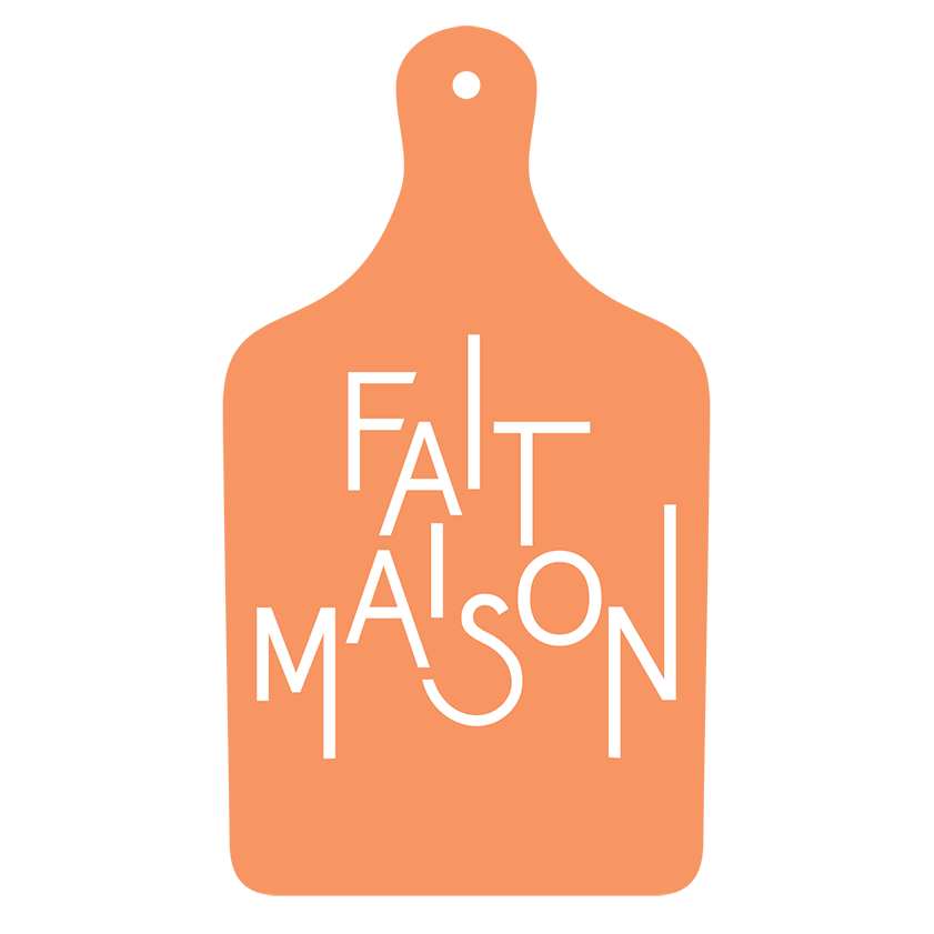 orange cutting board with white letters