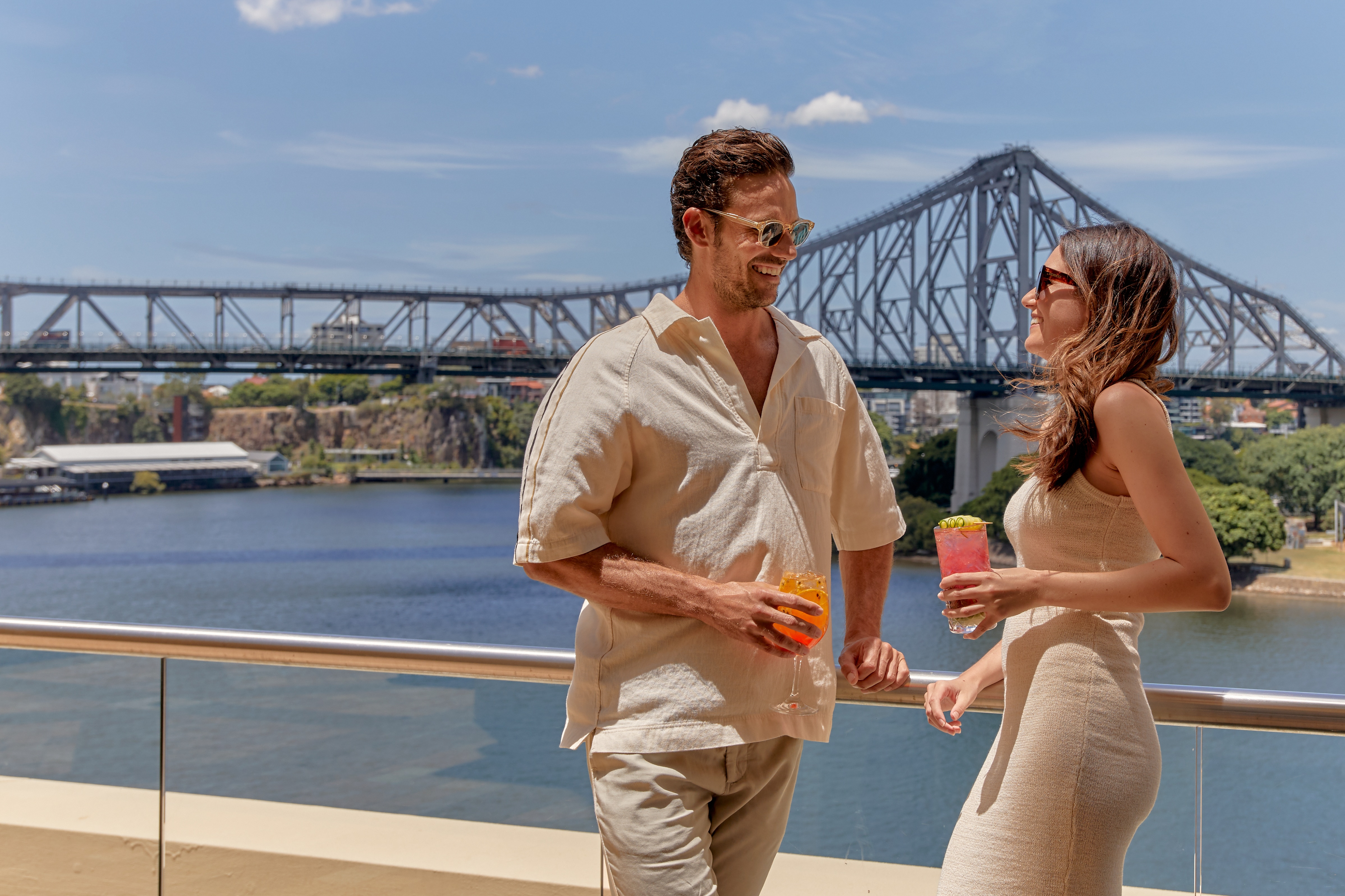 Couple laughing at each other