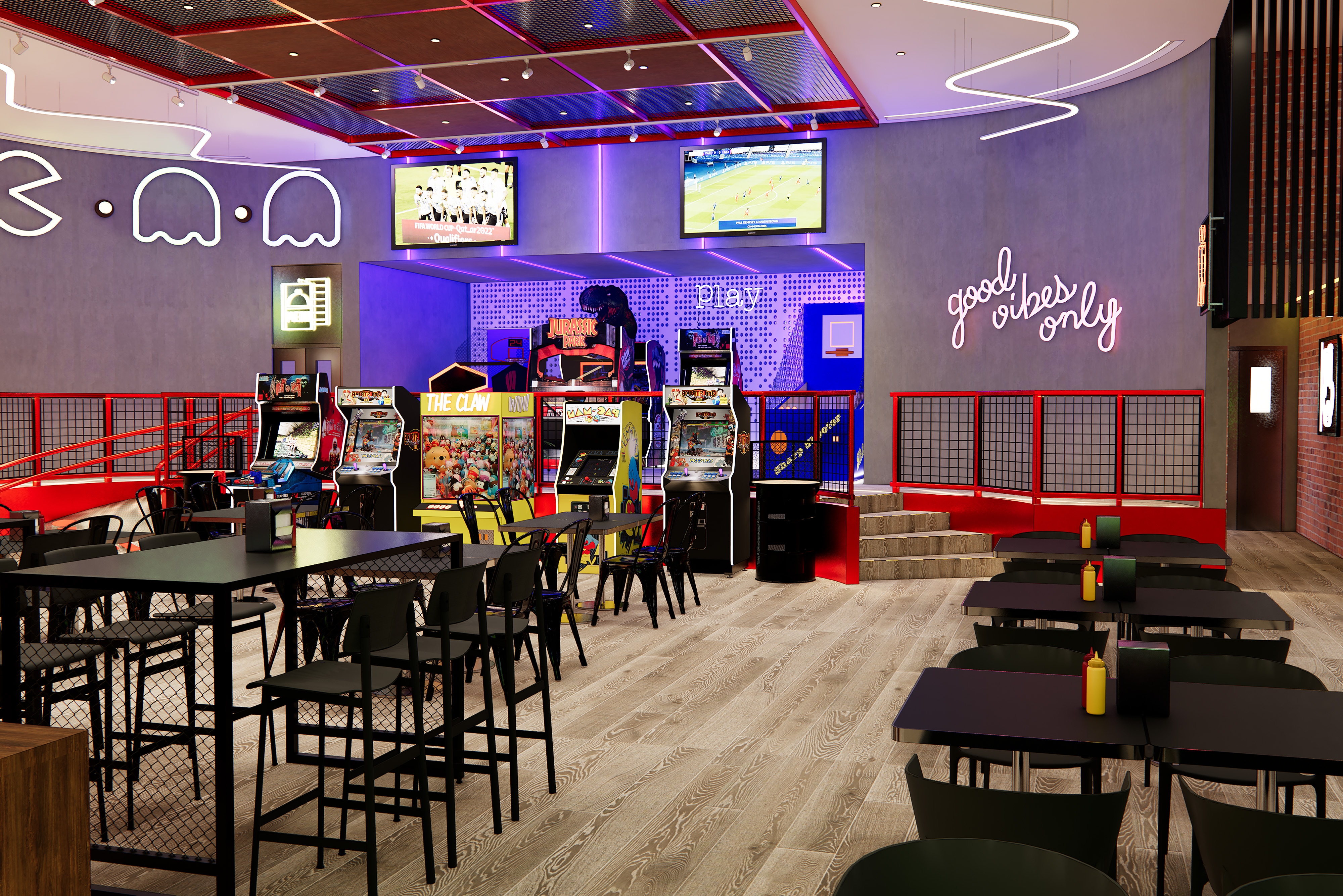 Dining area and arcade