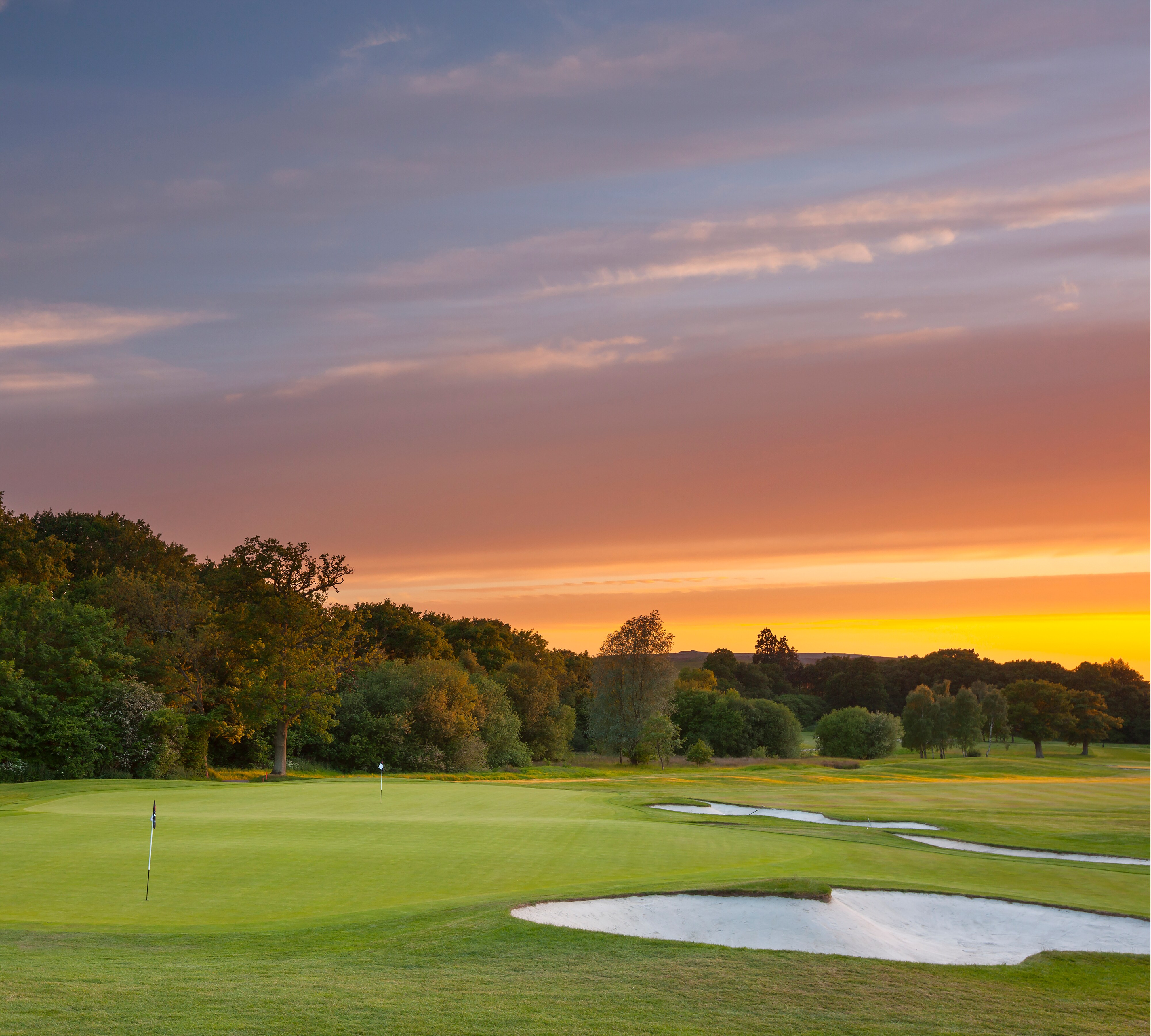 Golf course sunset