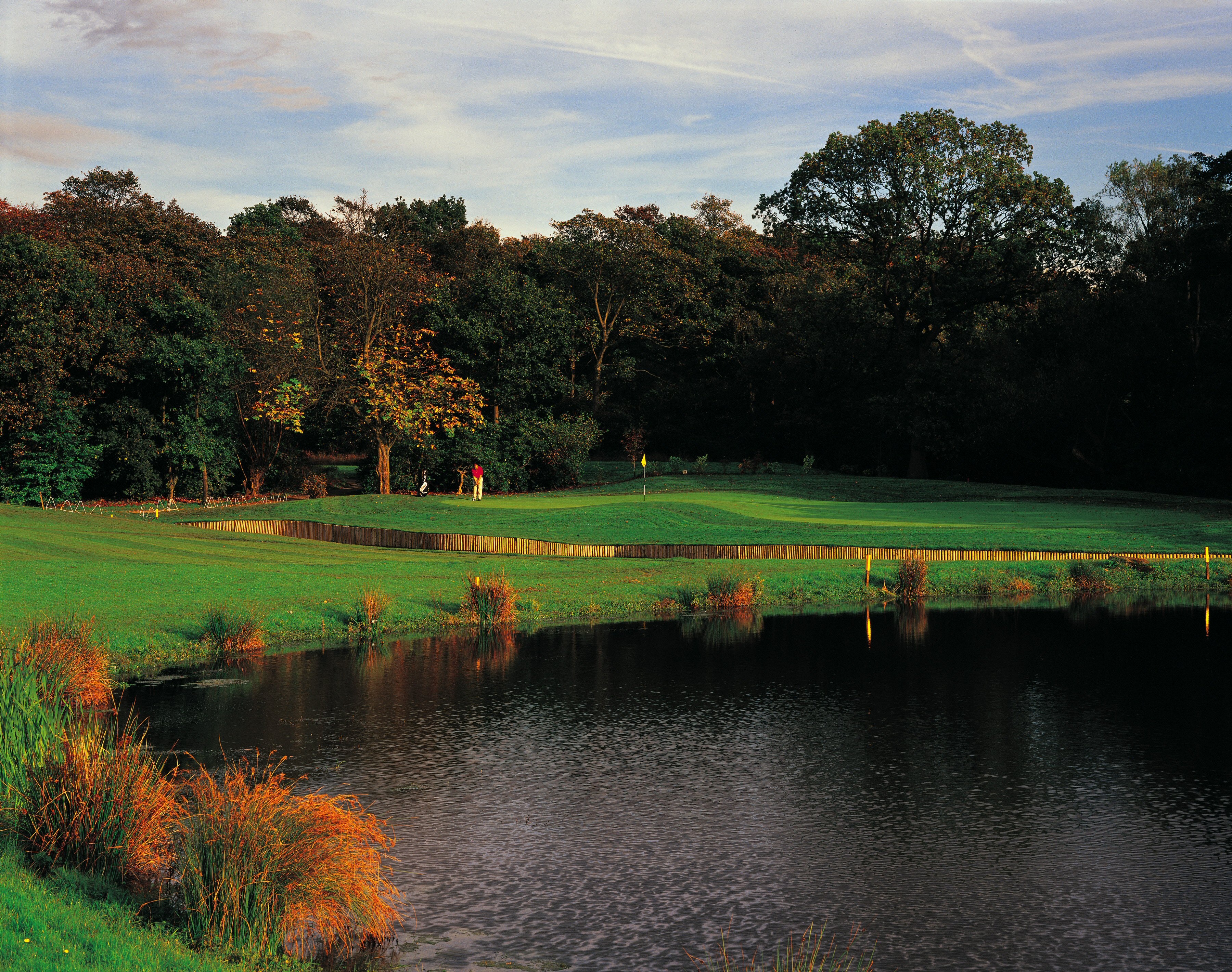 Golf course with water feature