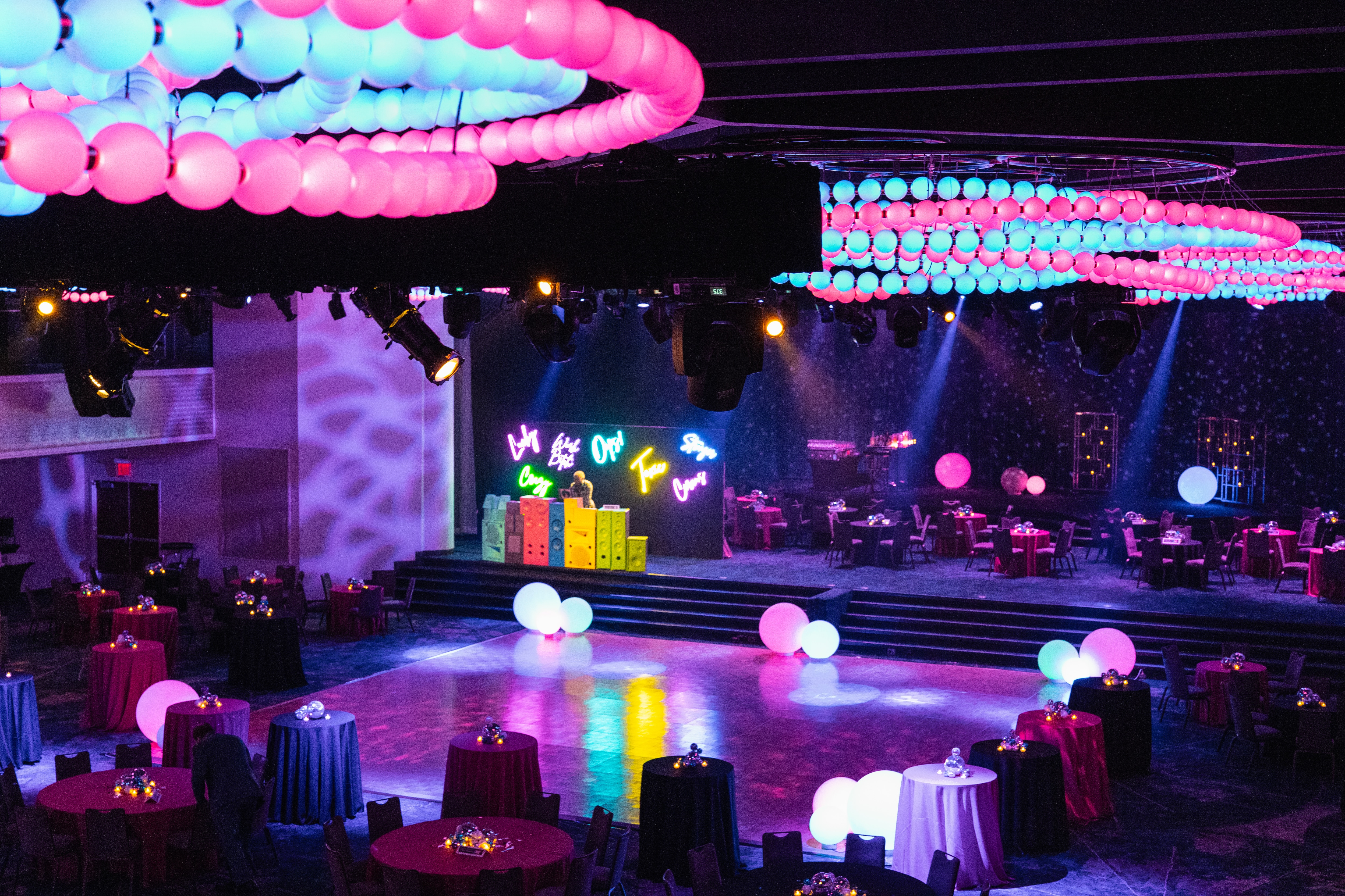 Event setup with dance floor