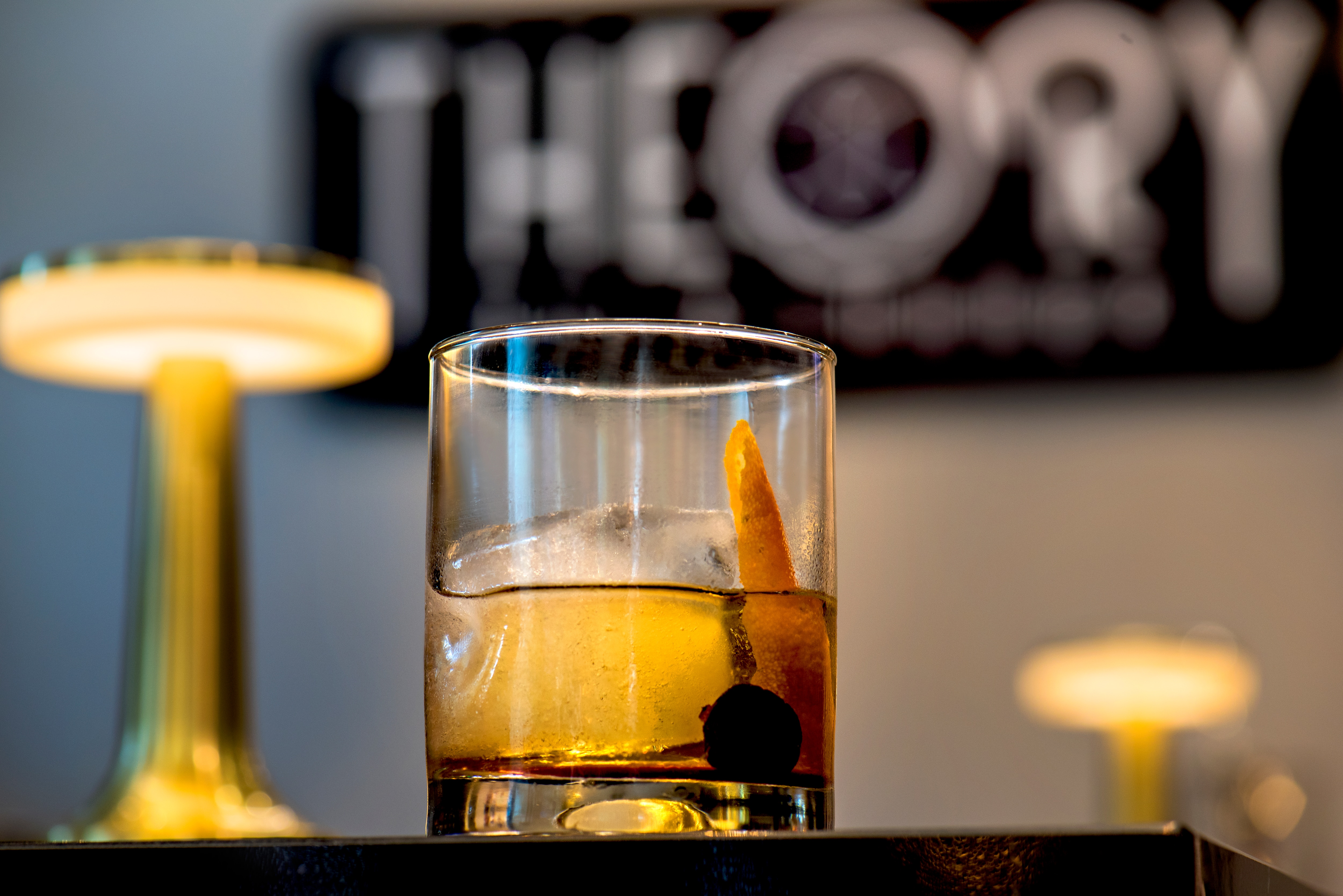 Cocktail with a garnish