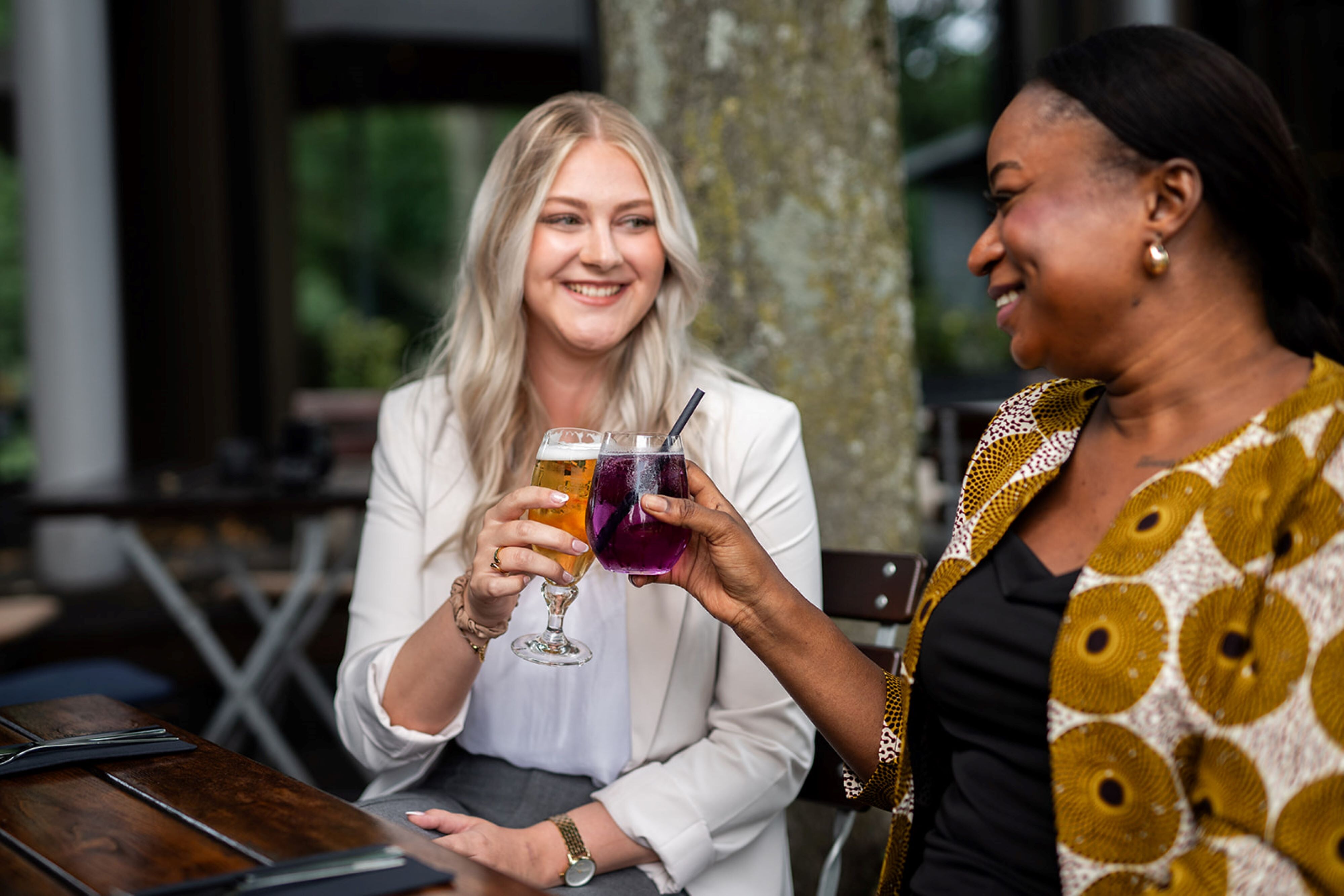 Friends having a drink together