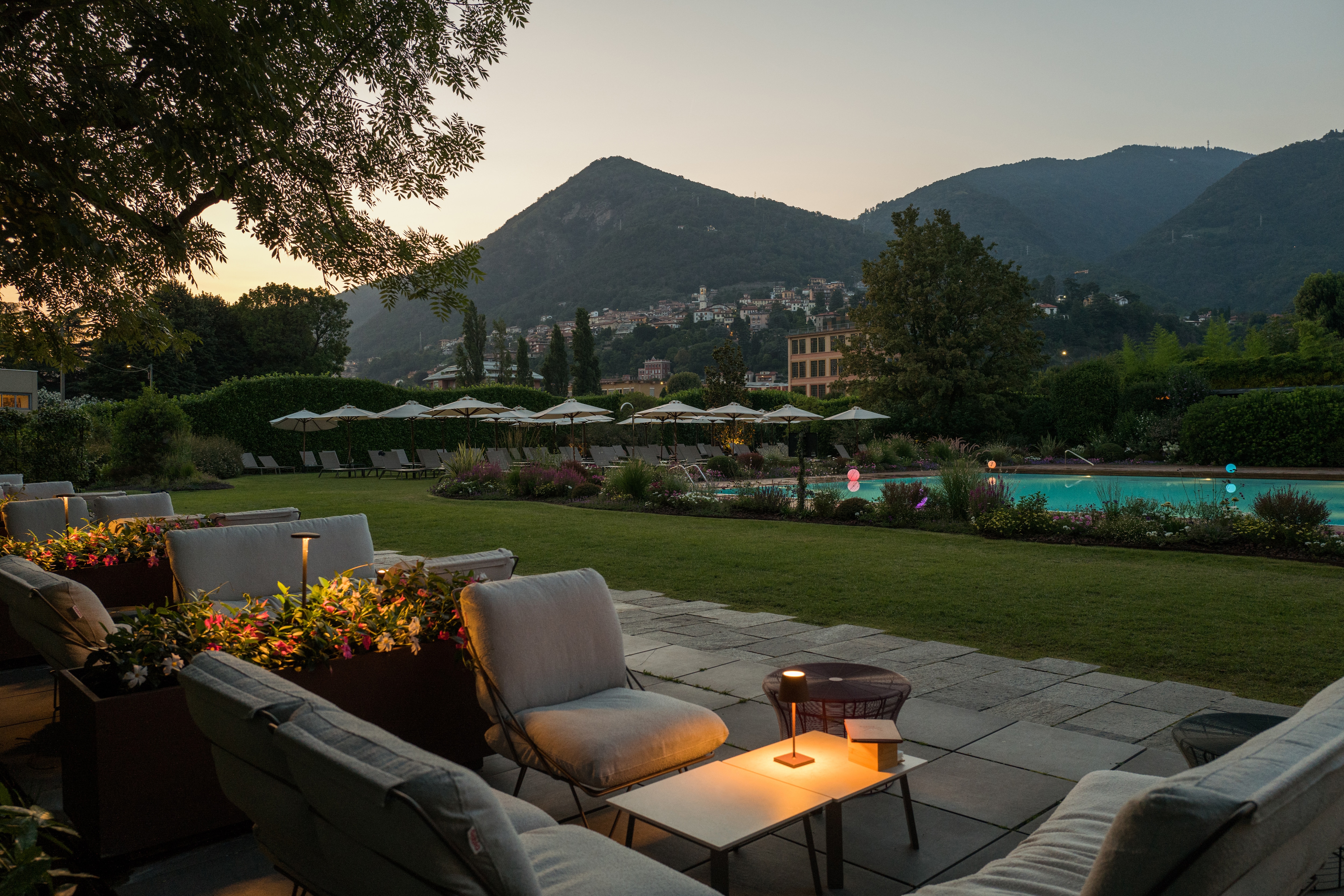Bar seating by the pool