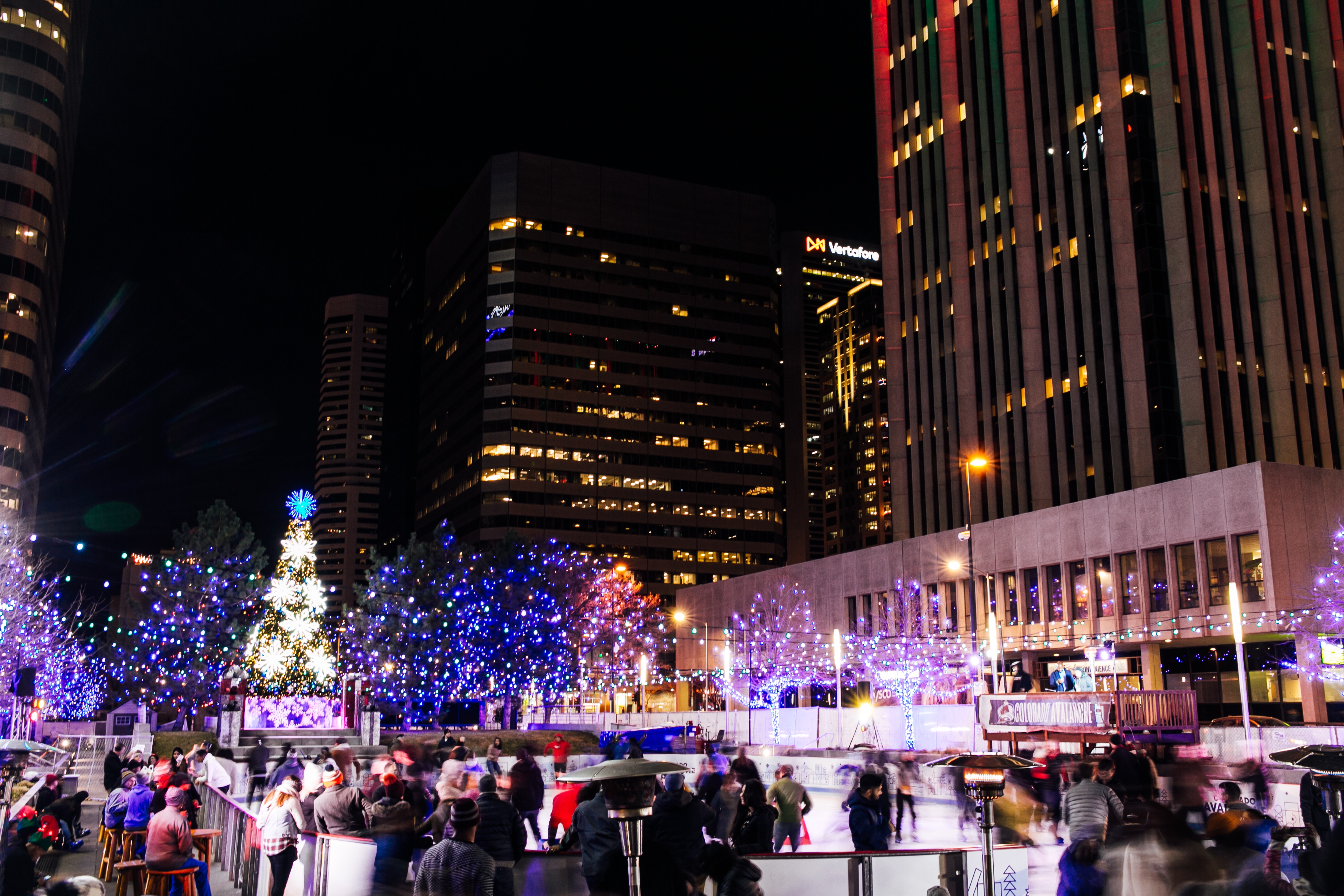 Outdoor ice skating rink