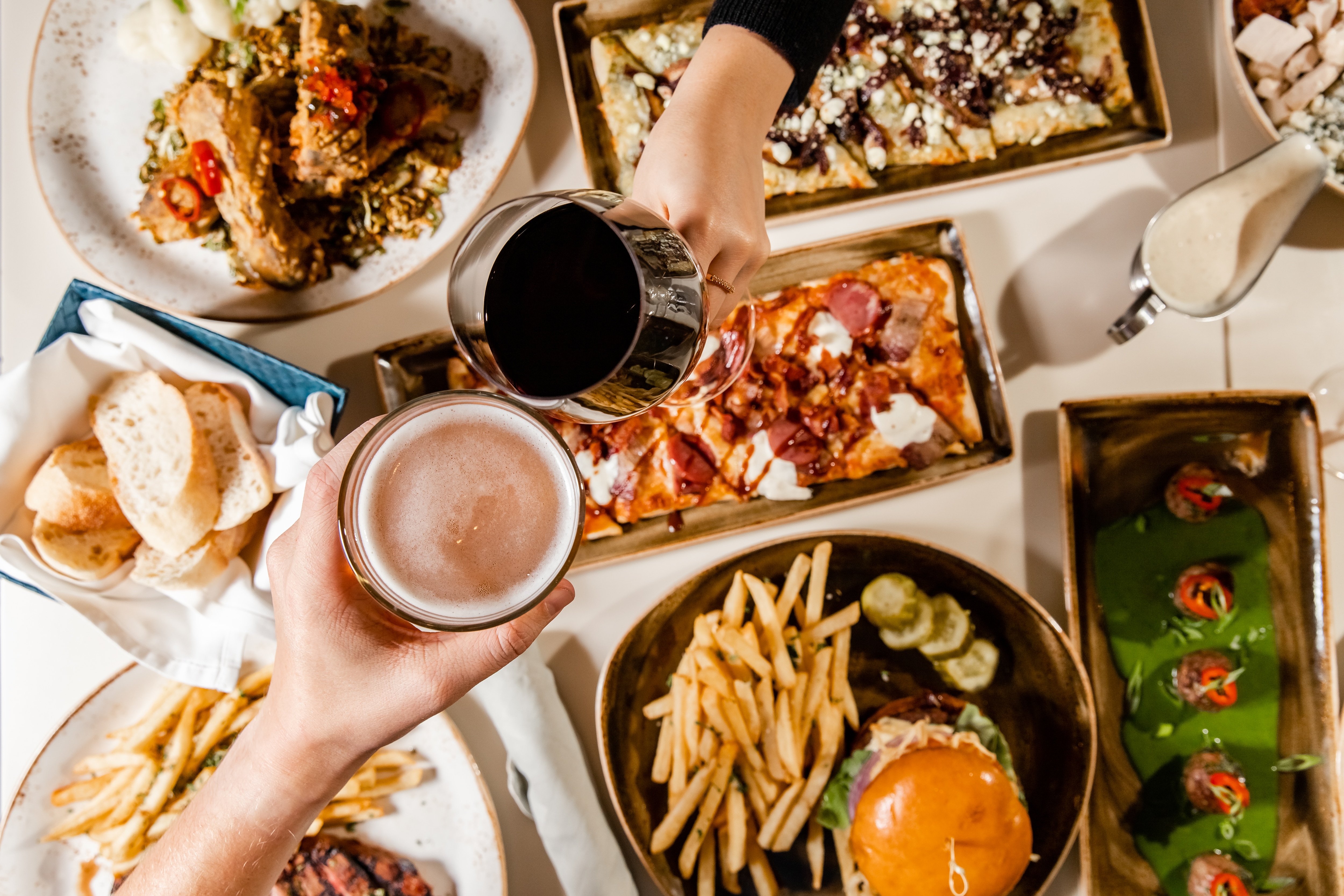 food, beer, wine, table