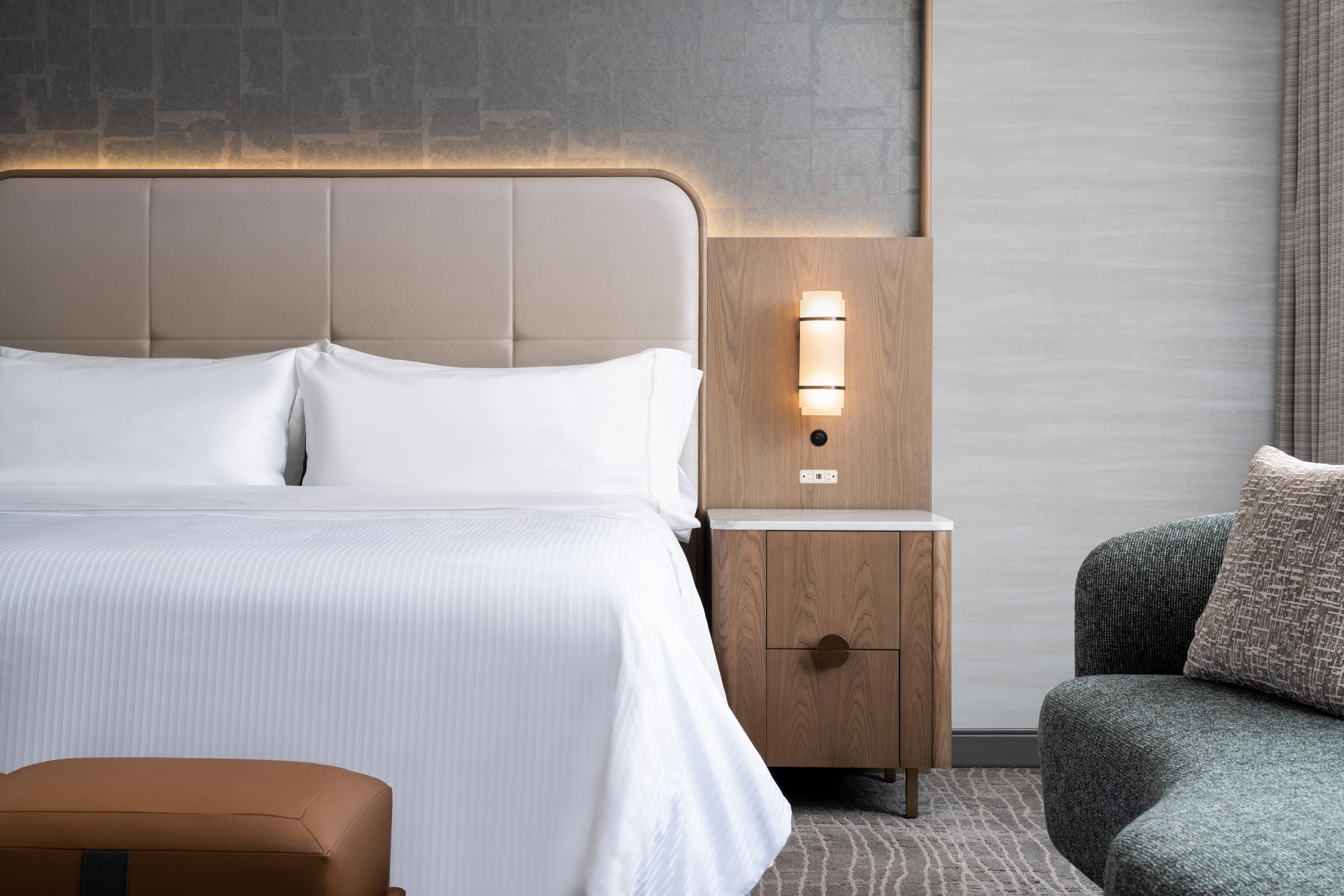 Guest room bed and sofa