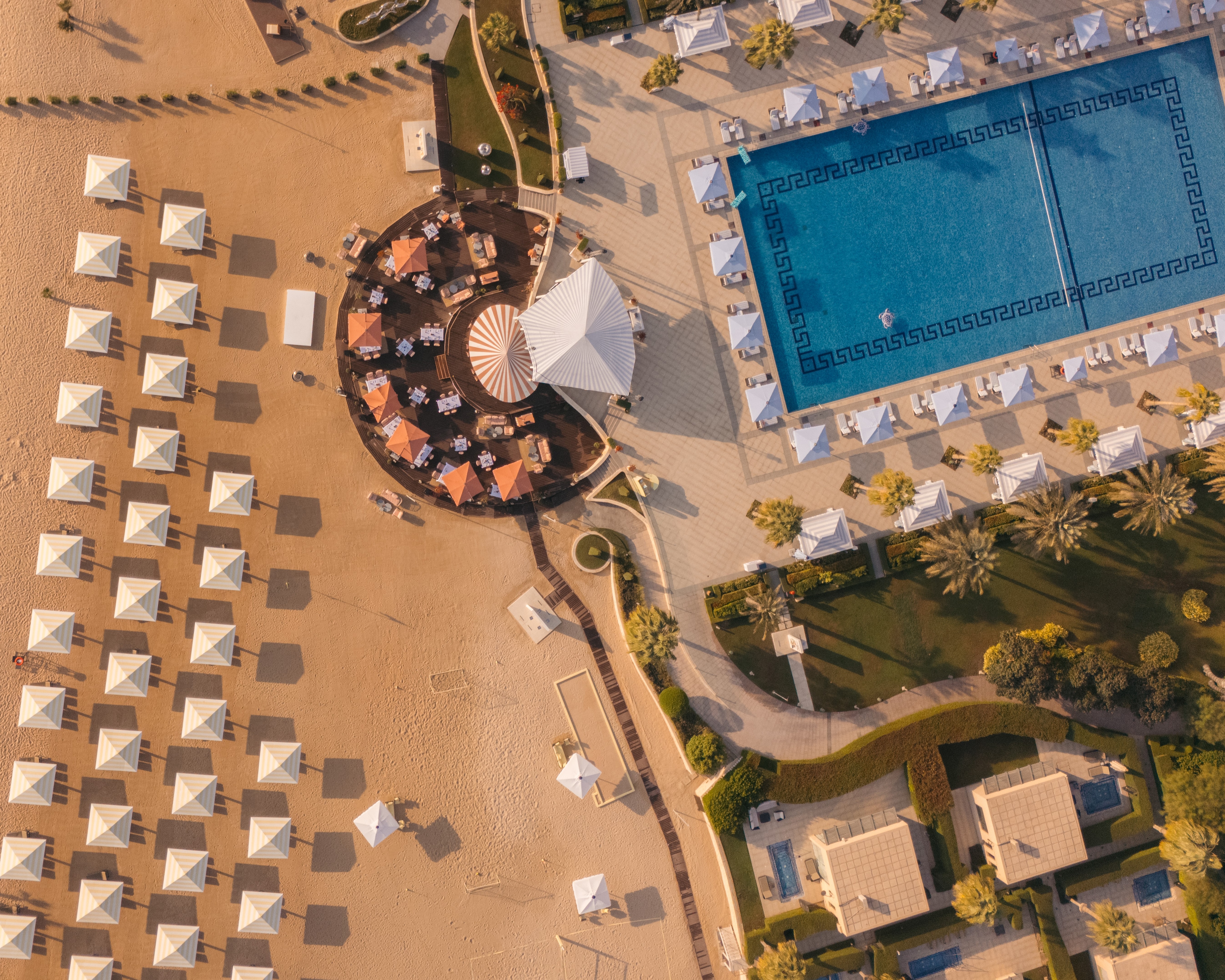 Aerial view of outdoor pool