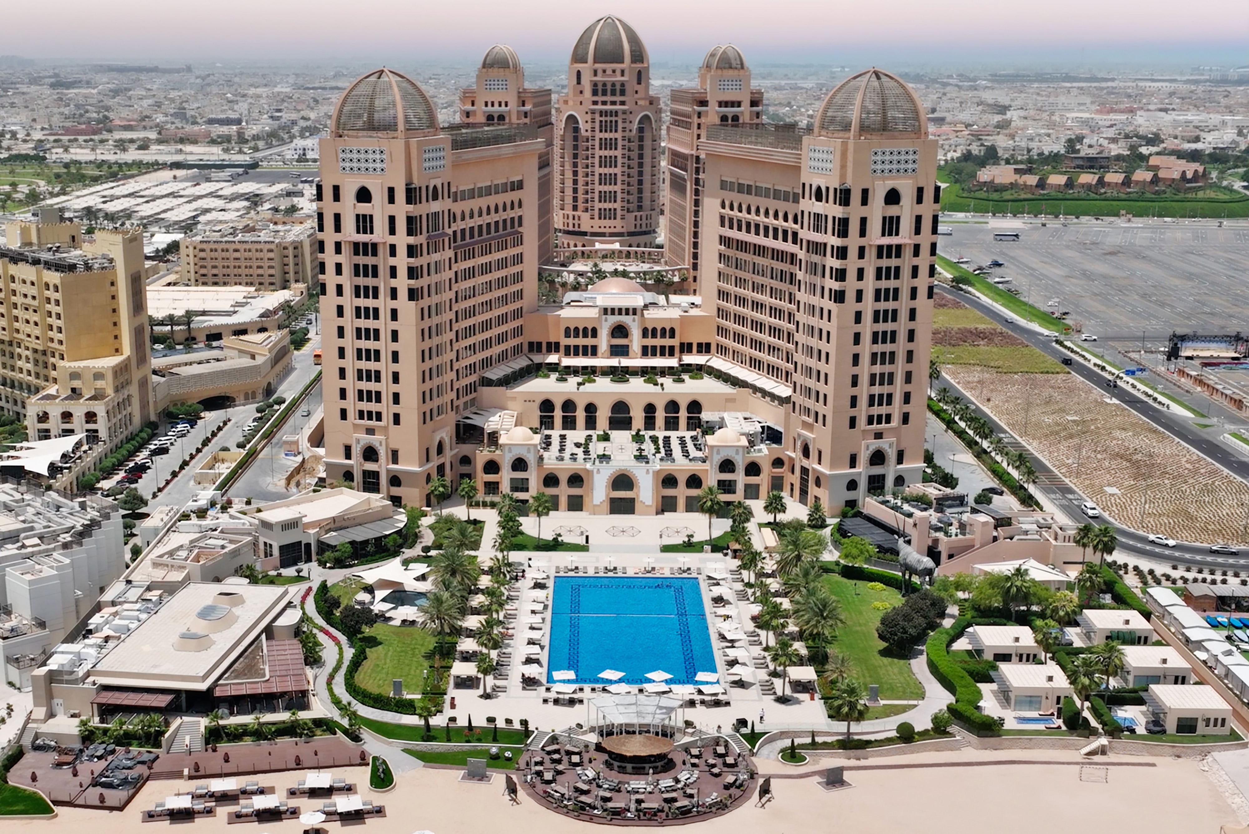 Aerial view of hotel