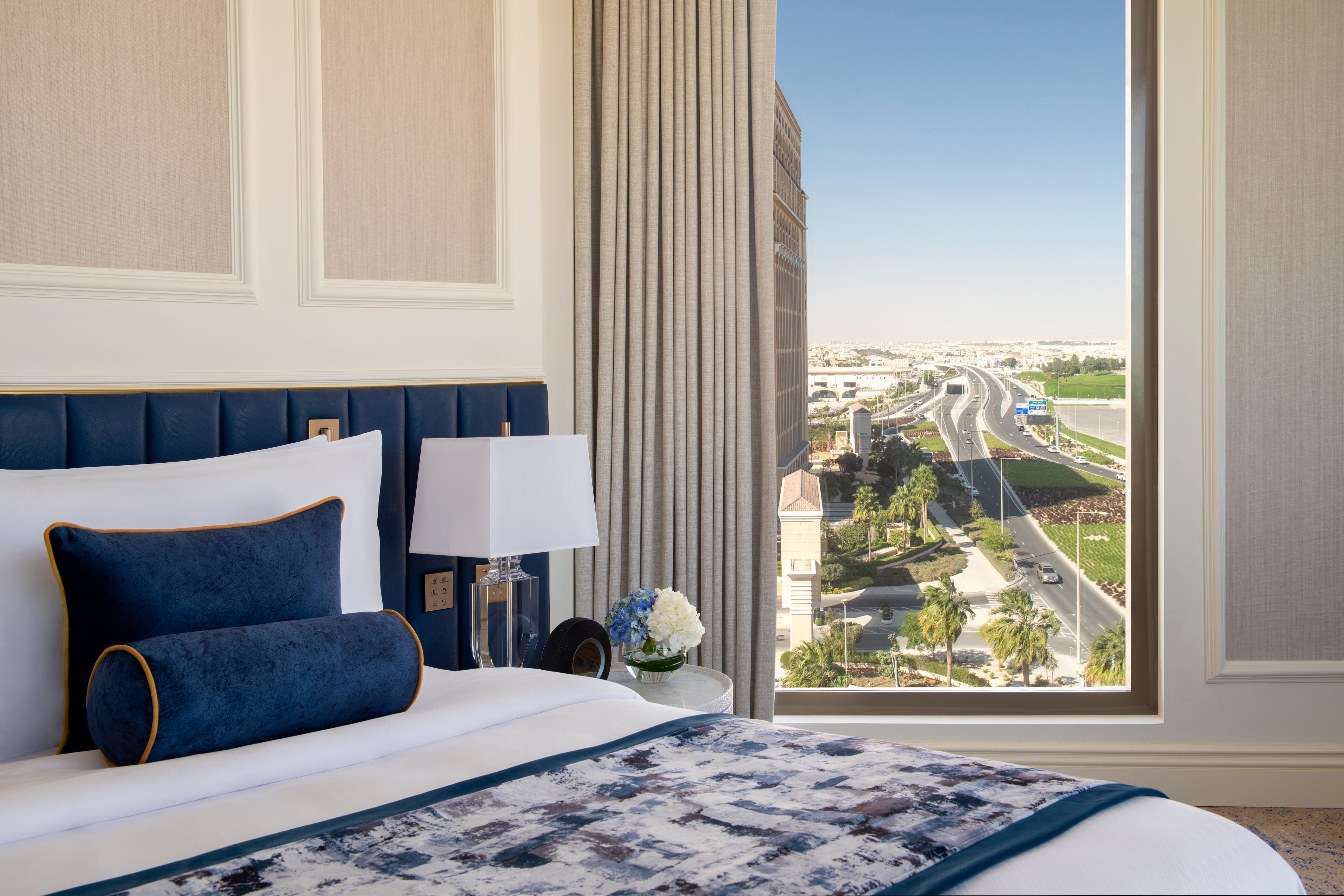 Bedroom view overlooking highway