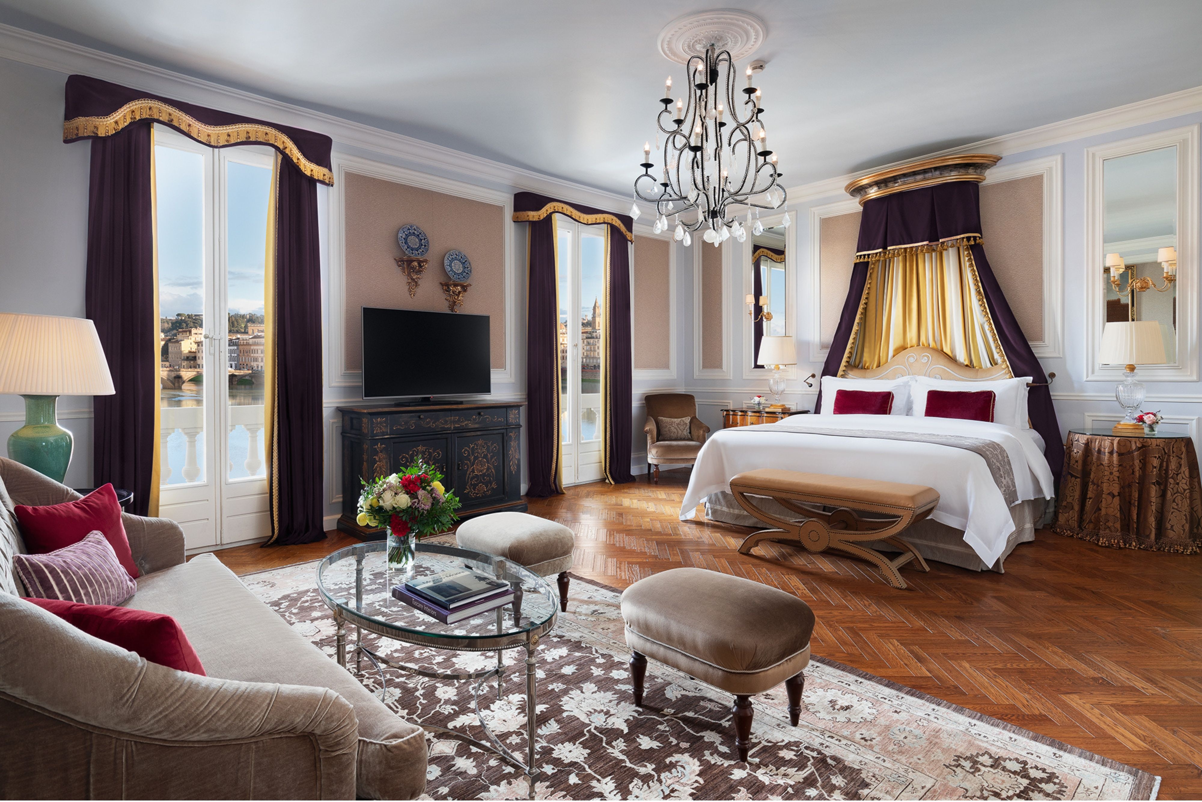 Guest suite bedroom with exterior view
