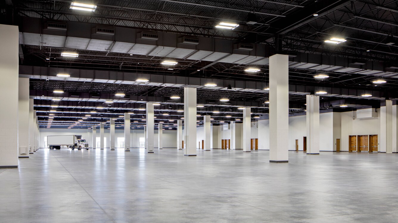 Exhibit Space with truck in background