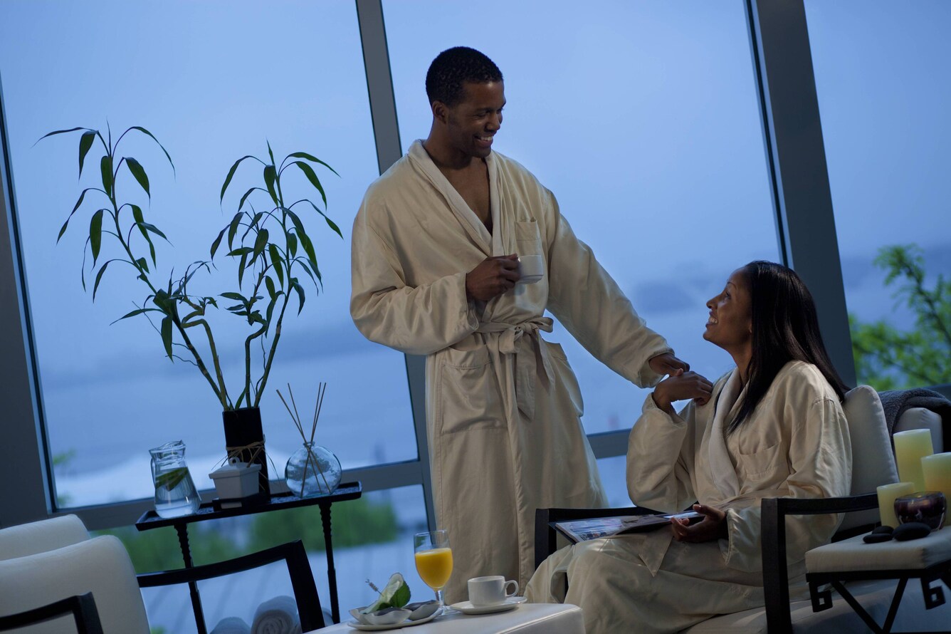 Two people smiling in Robes Image