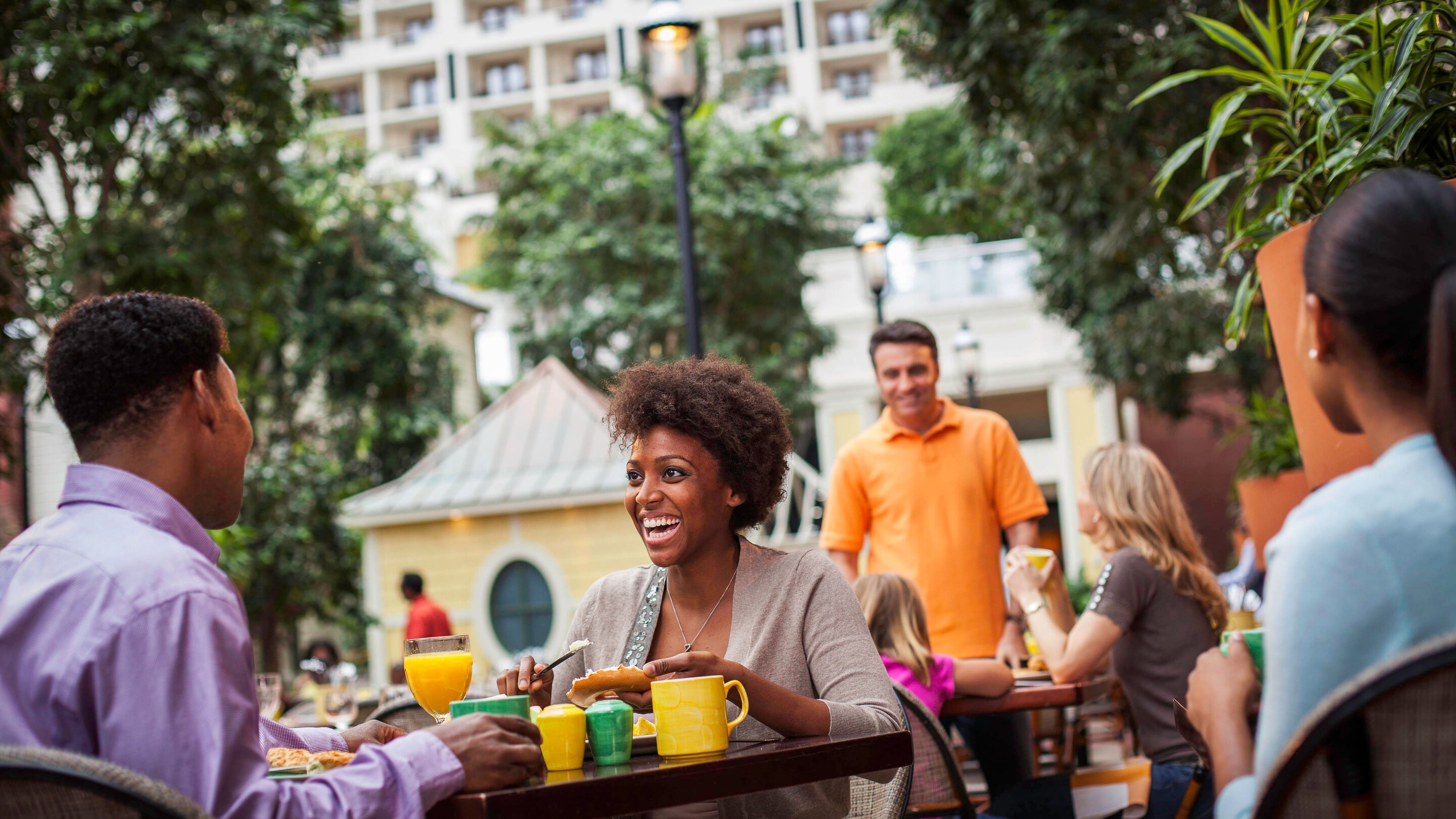 People Eating in Atrium Image