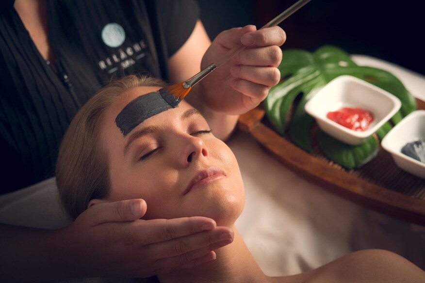 Facial treatment being applied by a spa specialist