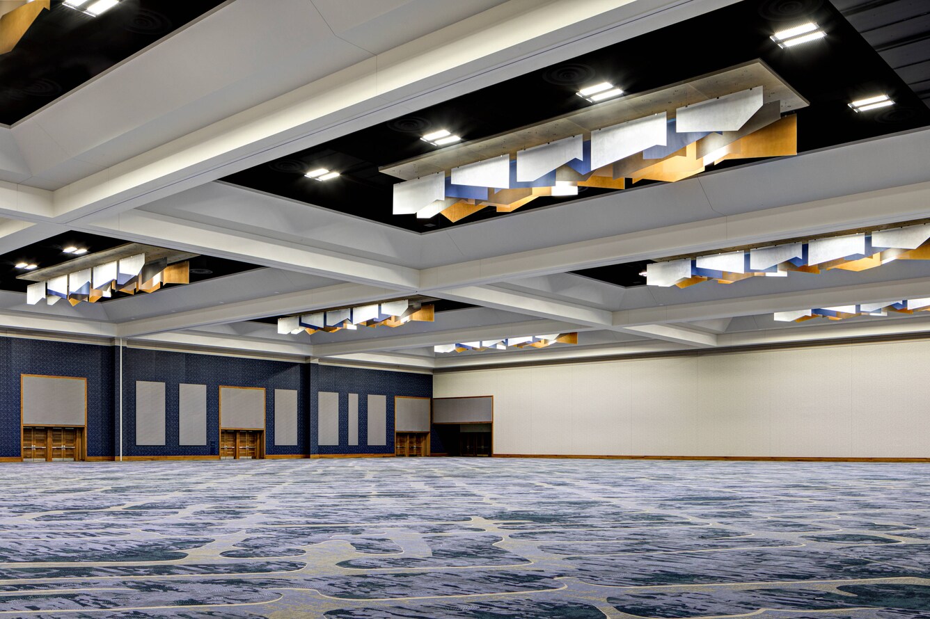 The empty Aurora Ballroom.