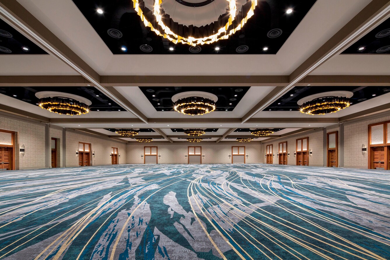 The expansive empty floor of The Adams Ballroom