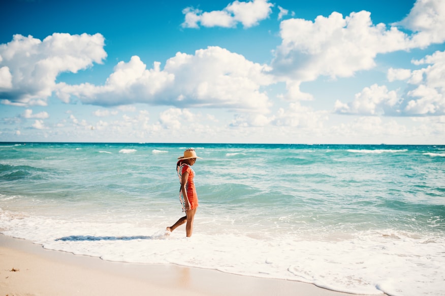 Woman on the beach.