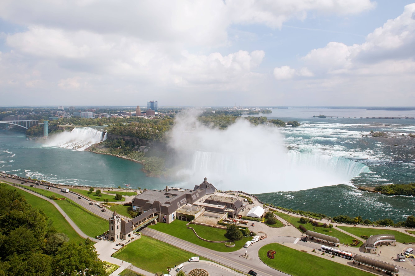 view of the falls from top of hotel