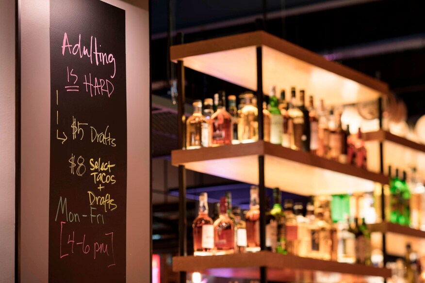 Adulting is hard happy hour sign