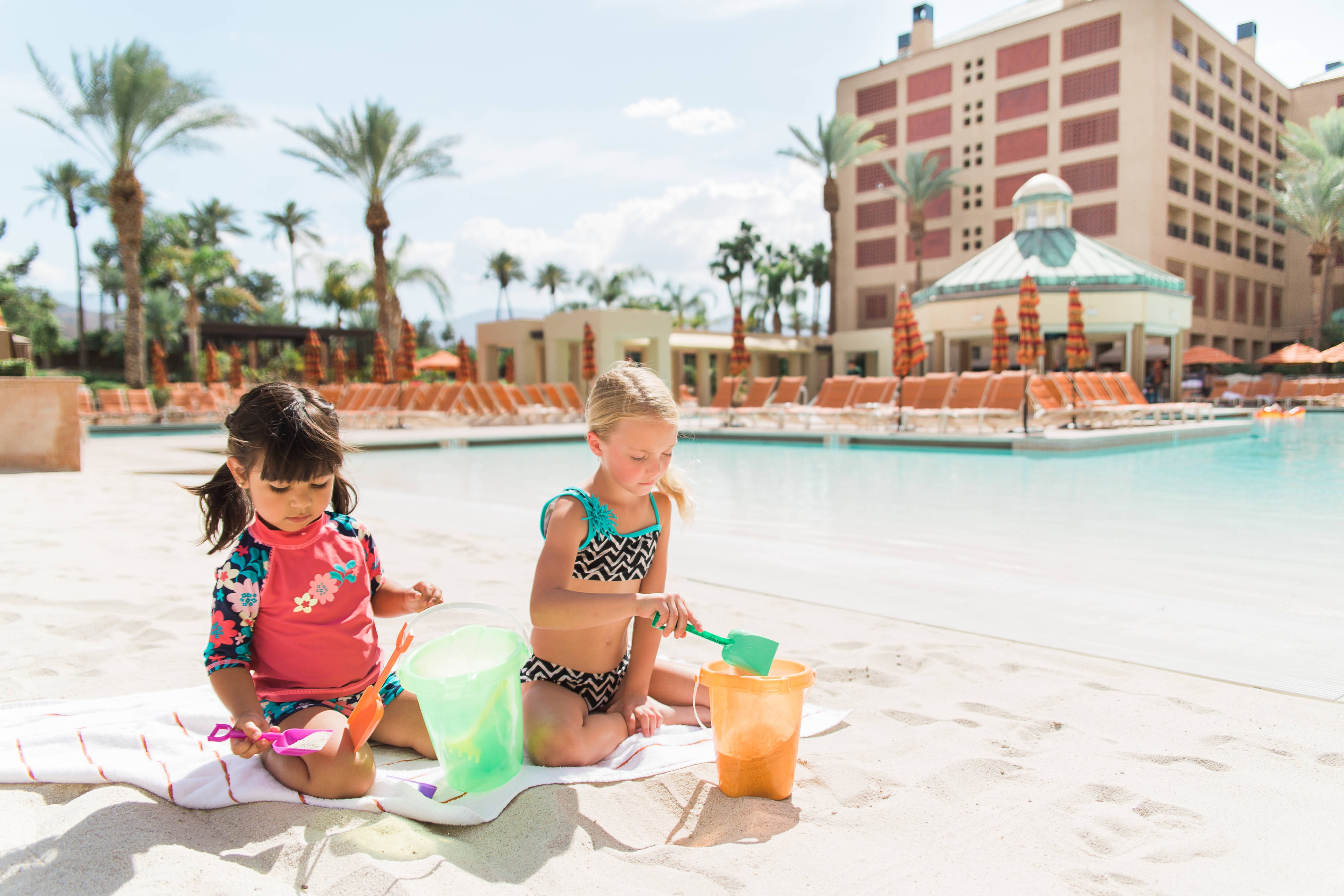 Children Playing at the Beach Pool