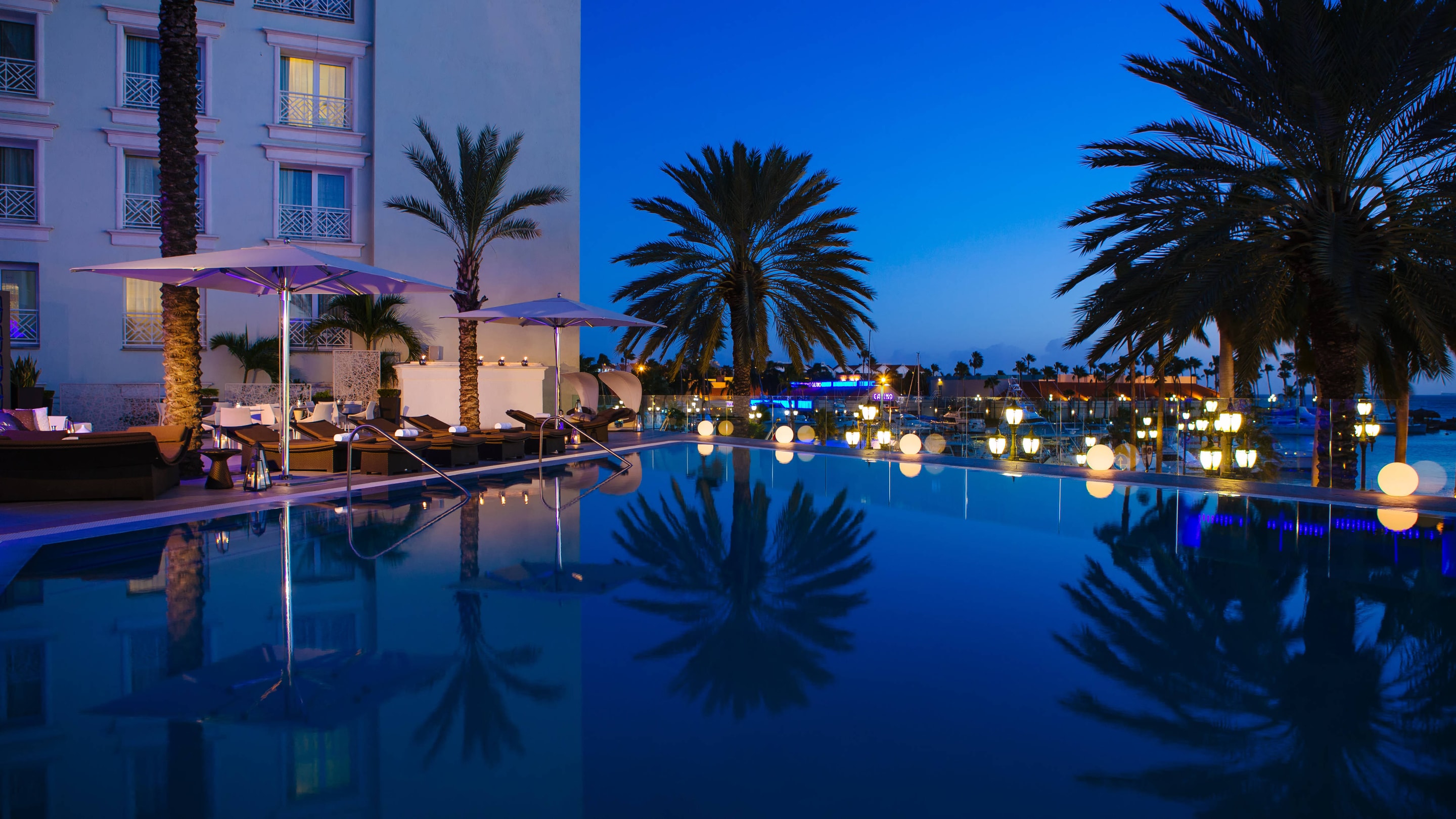Outdoor Pool by night