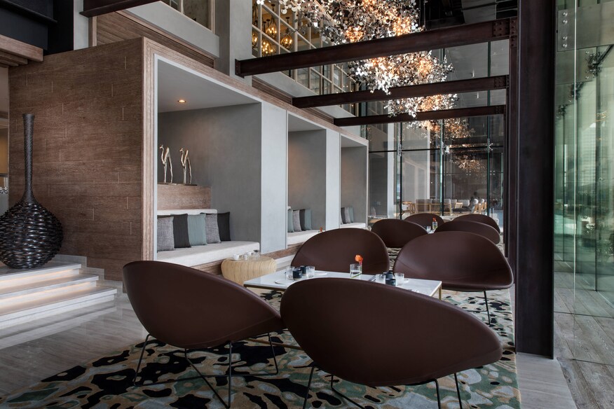 Grounded dining area during daylight