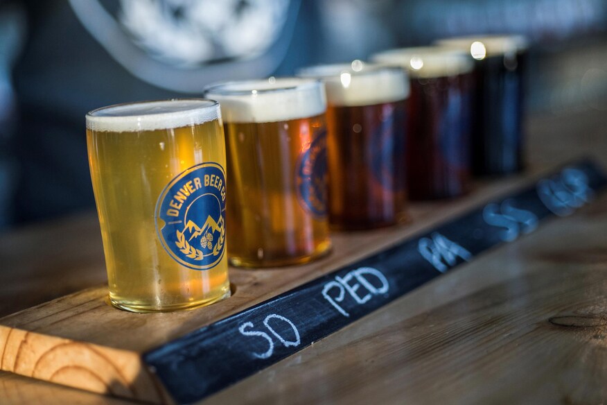A flight of craft beers