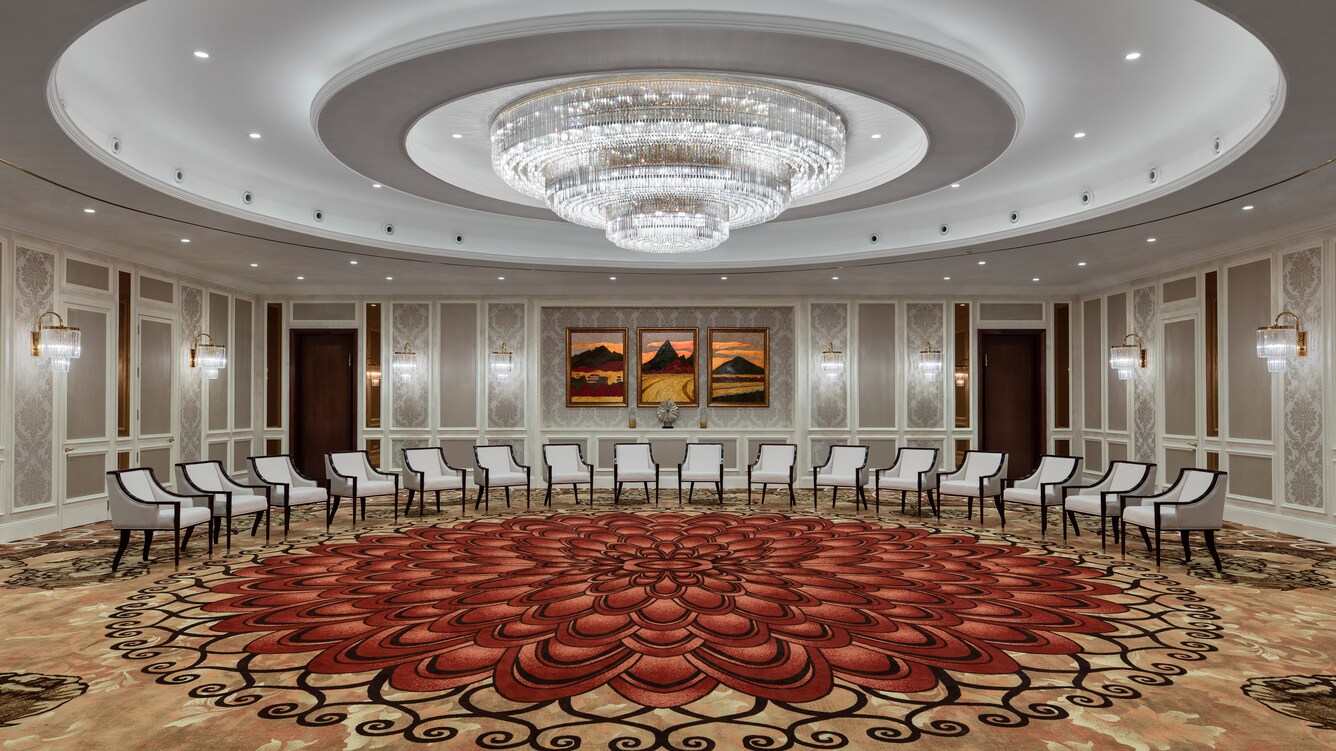 Ha Noi room interior with chairs in a semi circle.