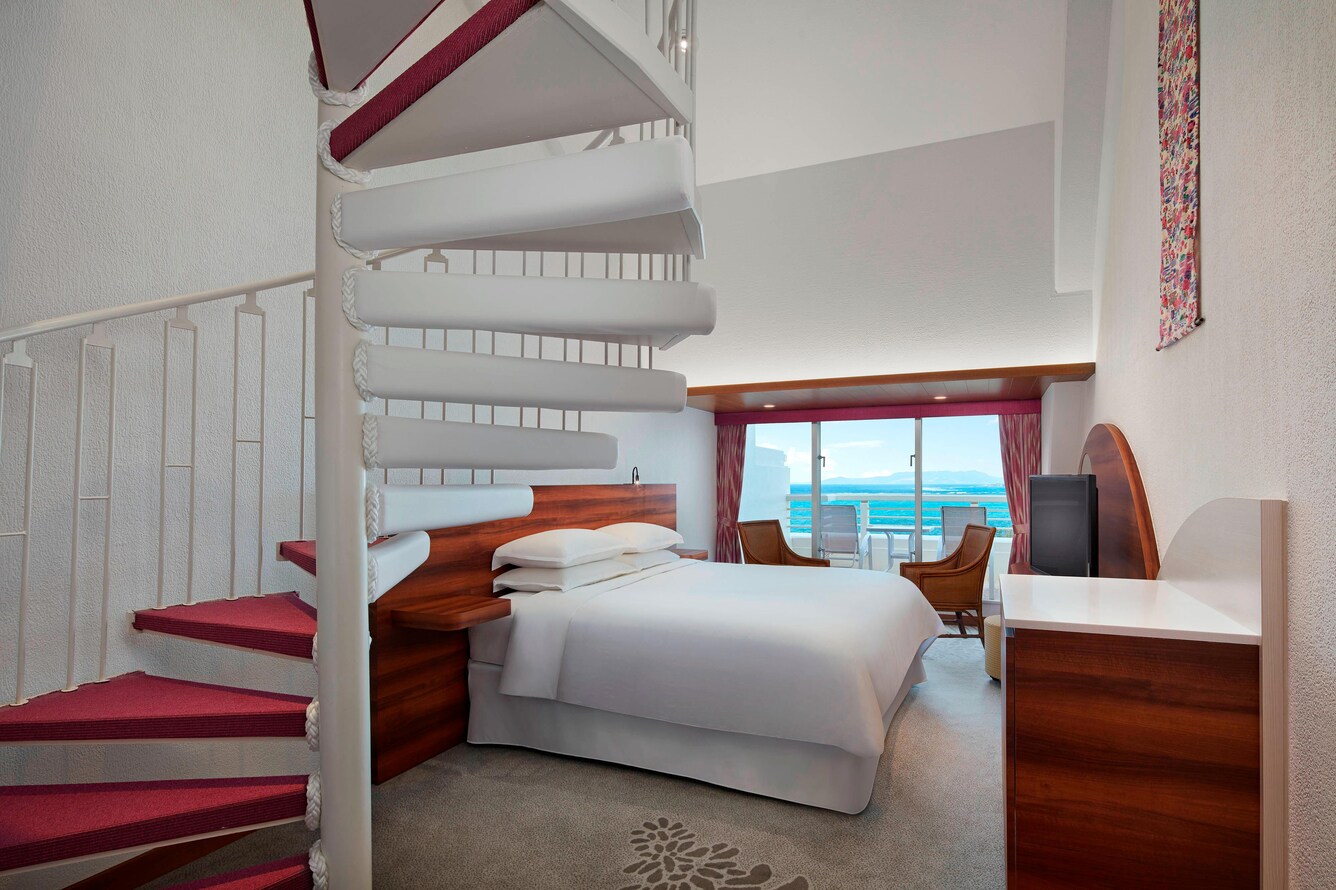 Ocean maisonette bi level loft bedroom with staircase
