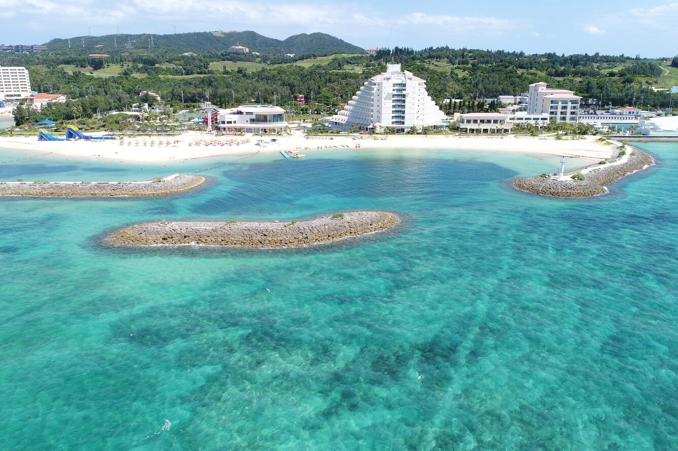 Aerial view from sea of sheraton sunmarina resort