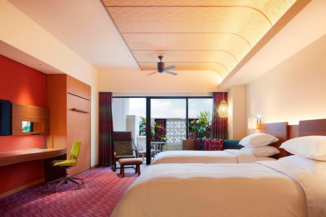 Premium lanai south tower room with two single beds