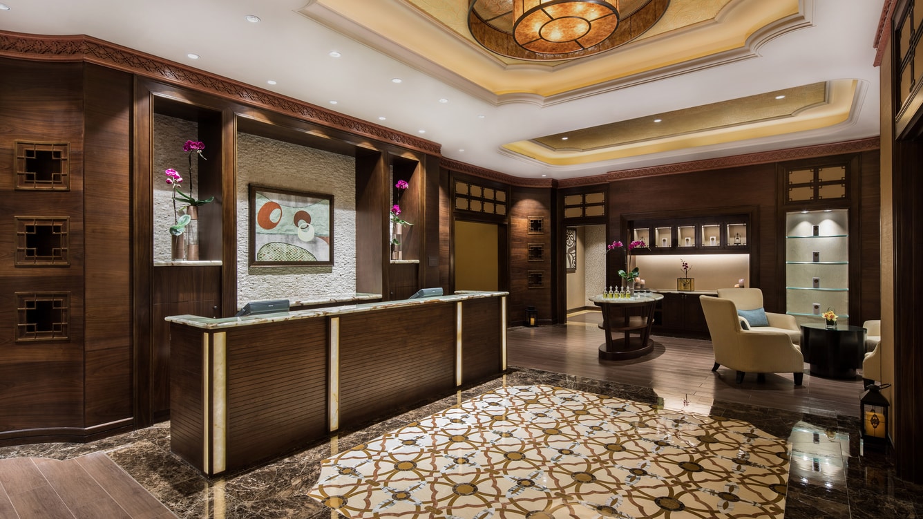 Reception area for Shine Spa.