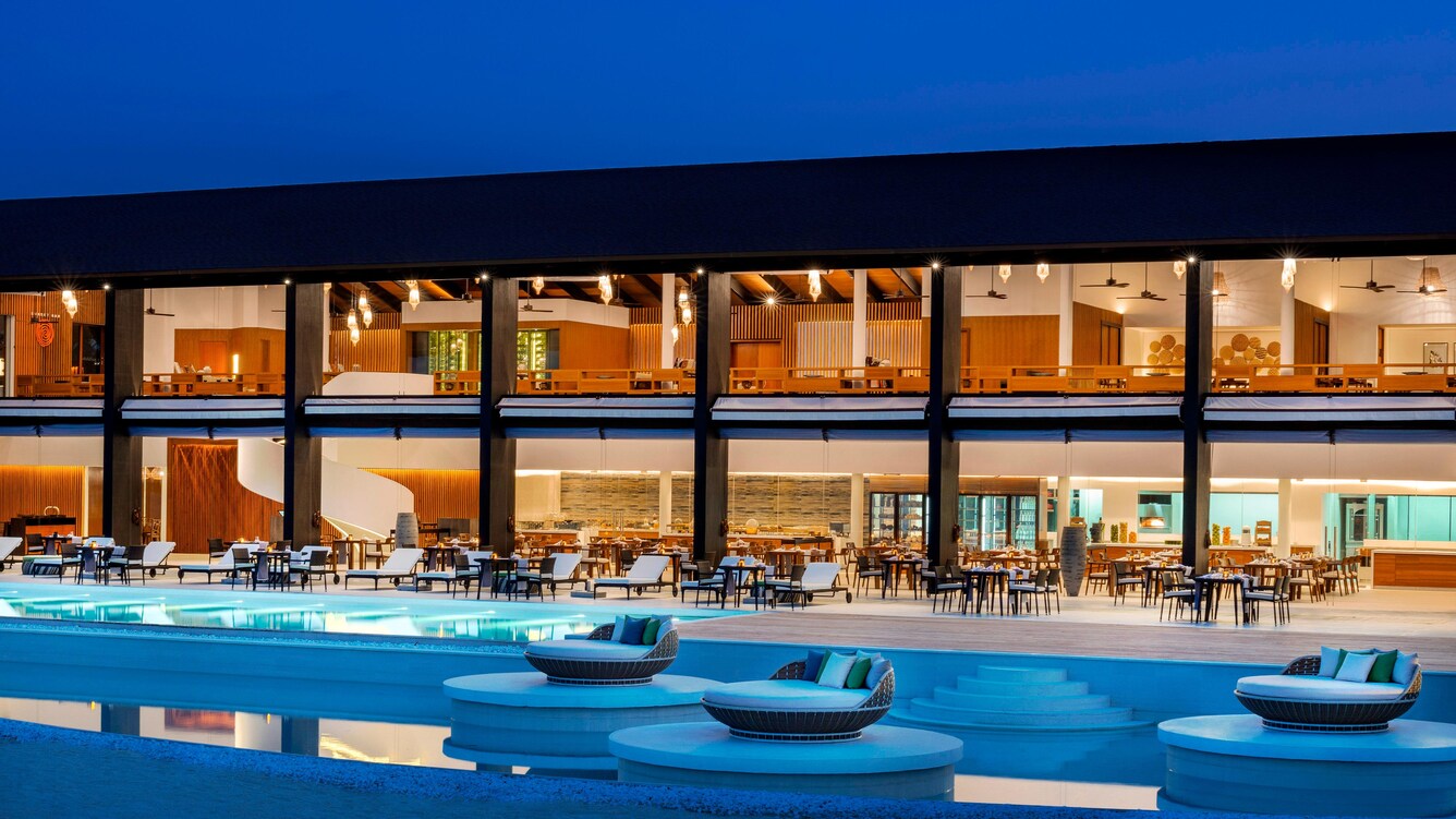 Main pool view at twilight