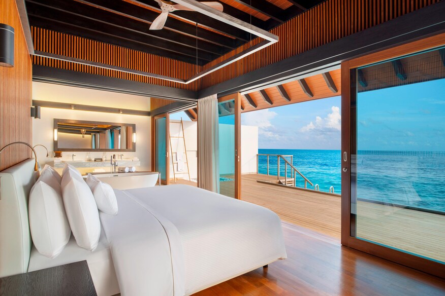 Overwater suite bedroom