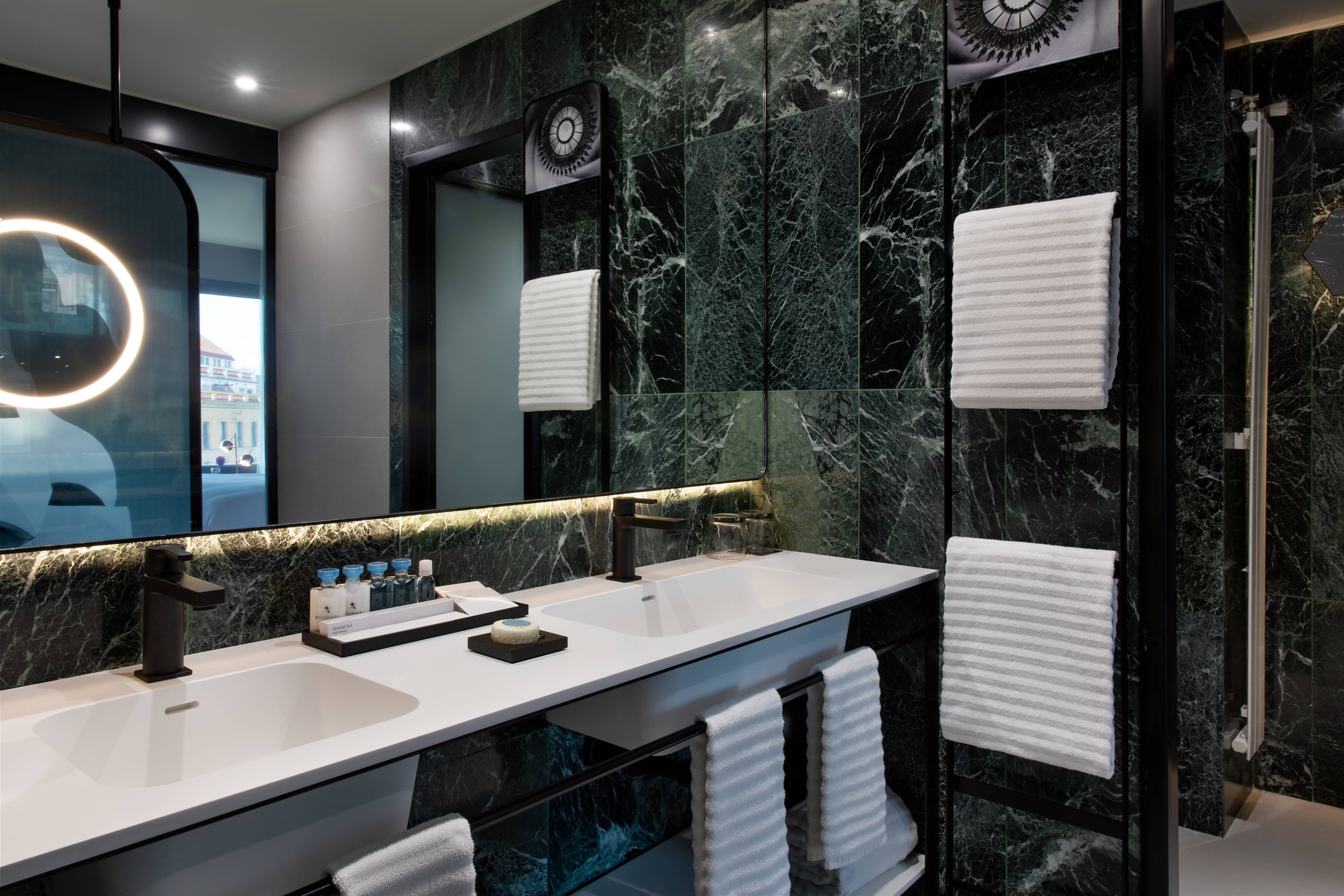 Guest bathroom with a double sink.