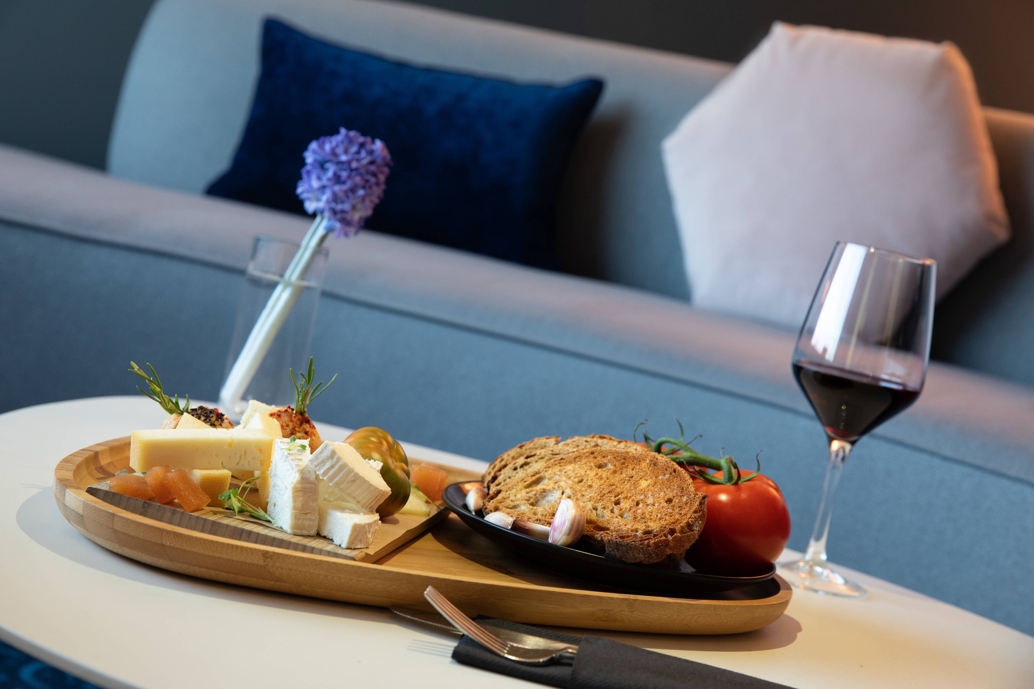 Room service dinner plate.